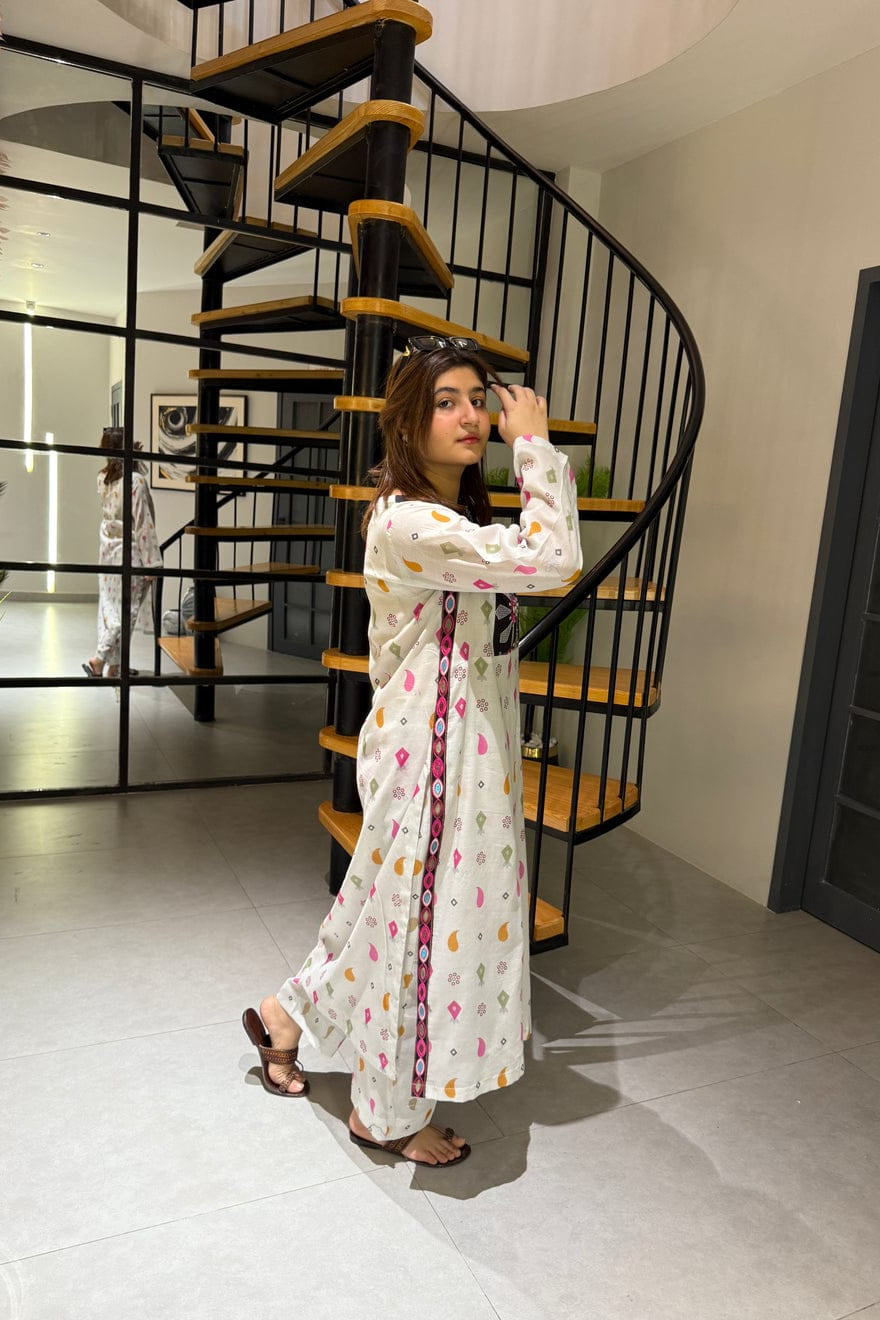 New Launch Embroidered Cotton Kurti Palazzo Set