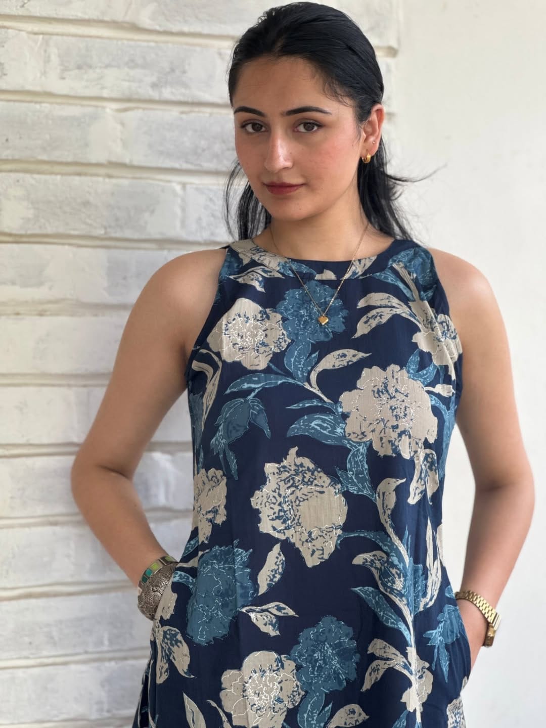Floral Cotton Kurti Palazzo Co-ord Set
