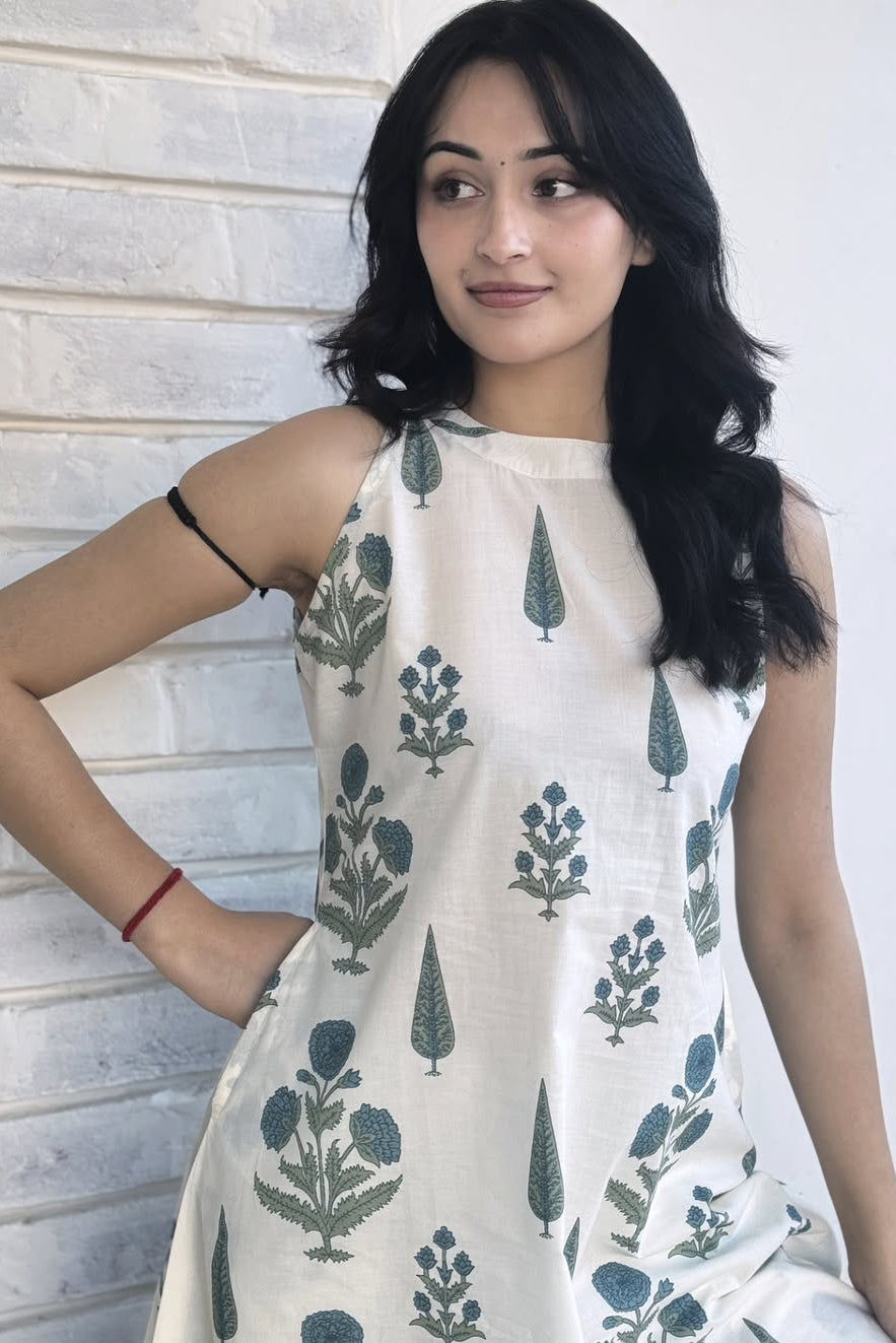 Floral Cotton Kurti Palazzo Co-ord Set