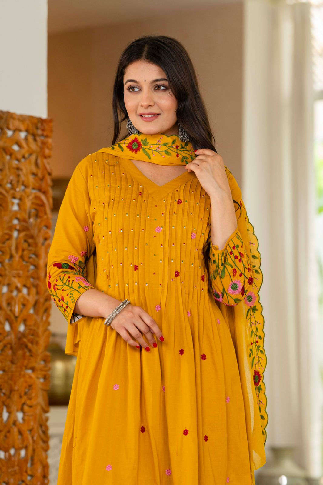 New Launch Anarkali Cotton Suit Set