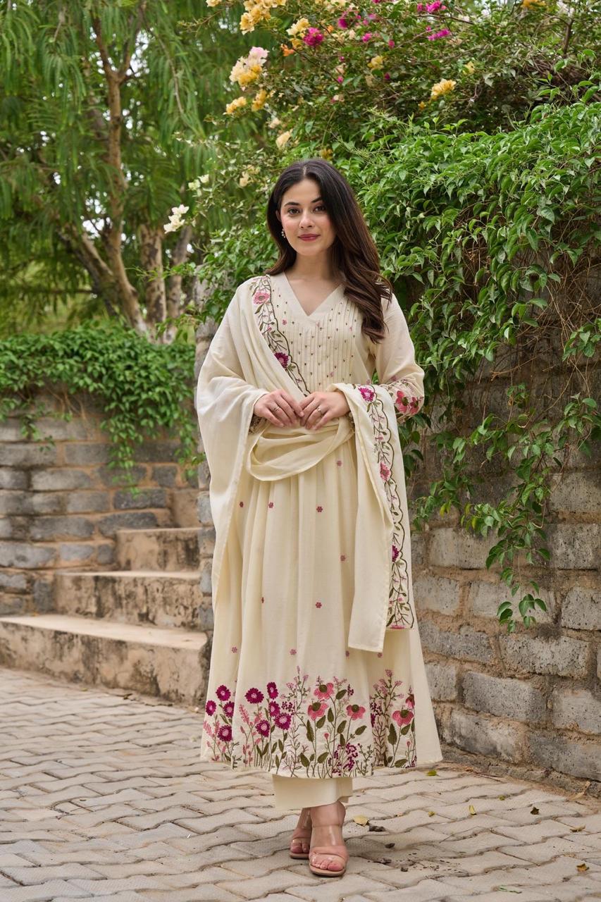 New Launch Anarkali Cotton Suit Set