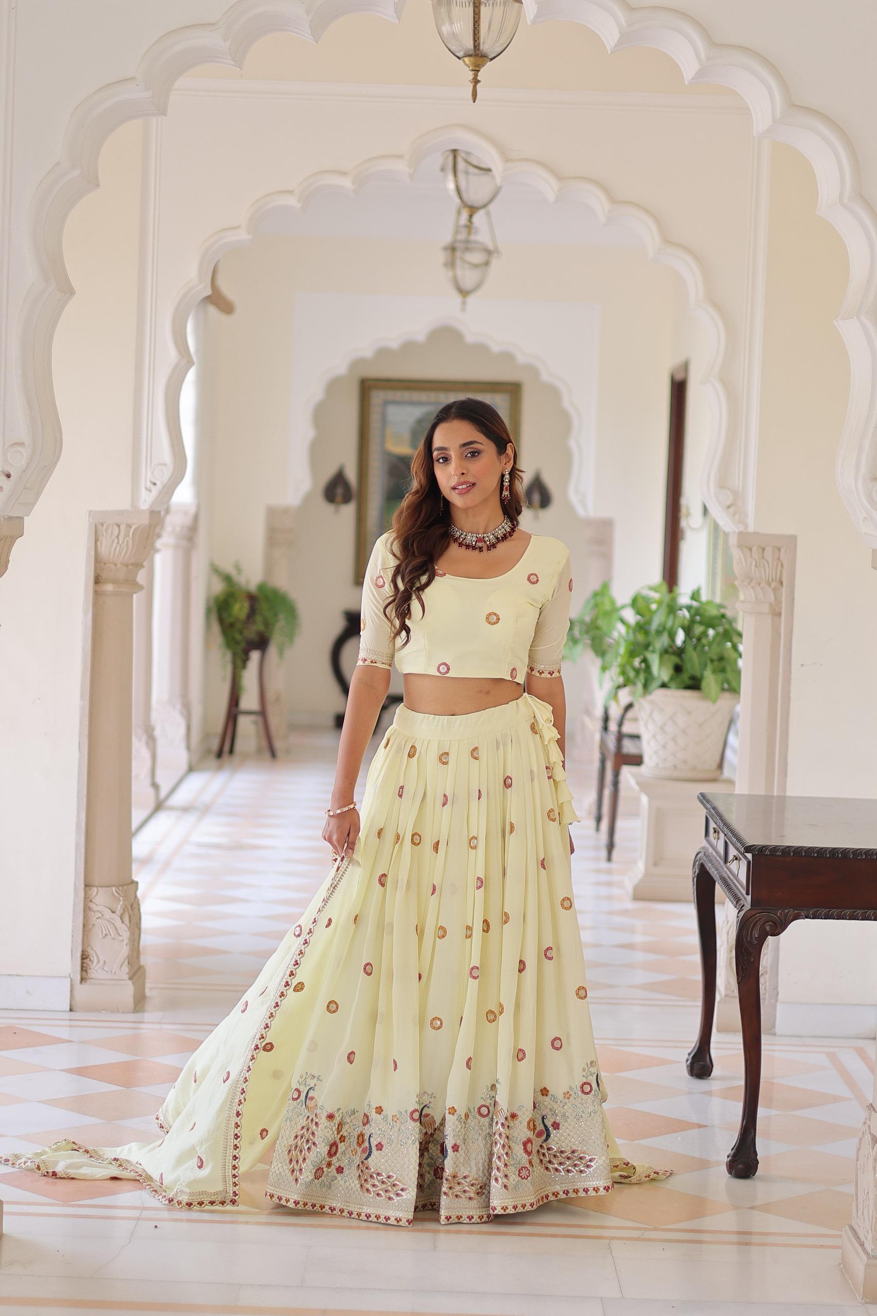 Keshvara Vichitra Silk Embroidered Lehenga Set