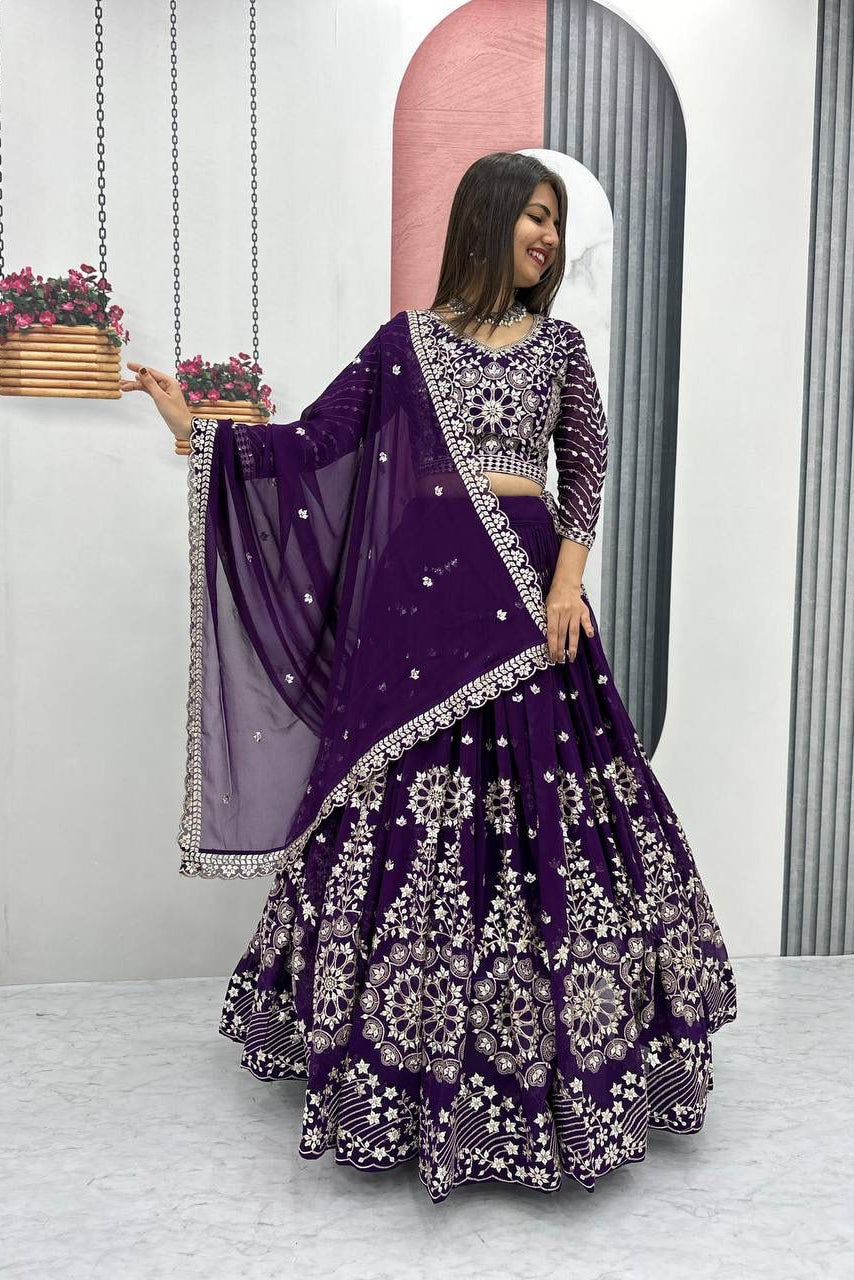 Rajnisha Embroidered Georgette Lehenga Choli Set