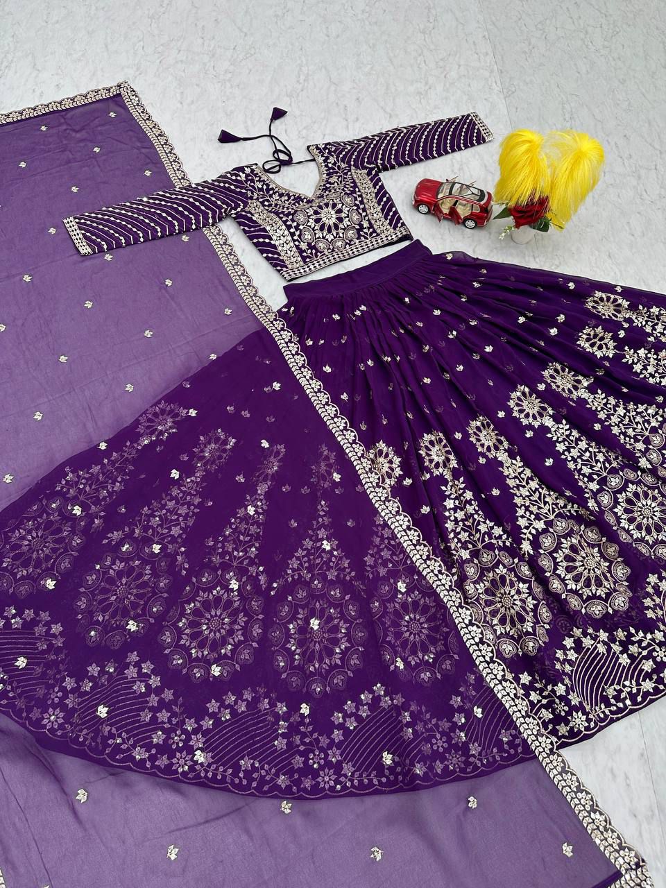 Rajnisha Embroidered Georgette Lehenga Choli Set