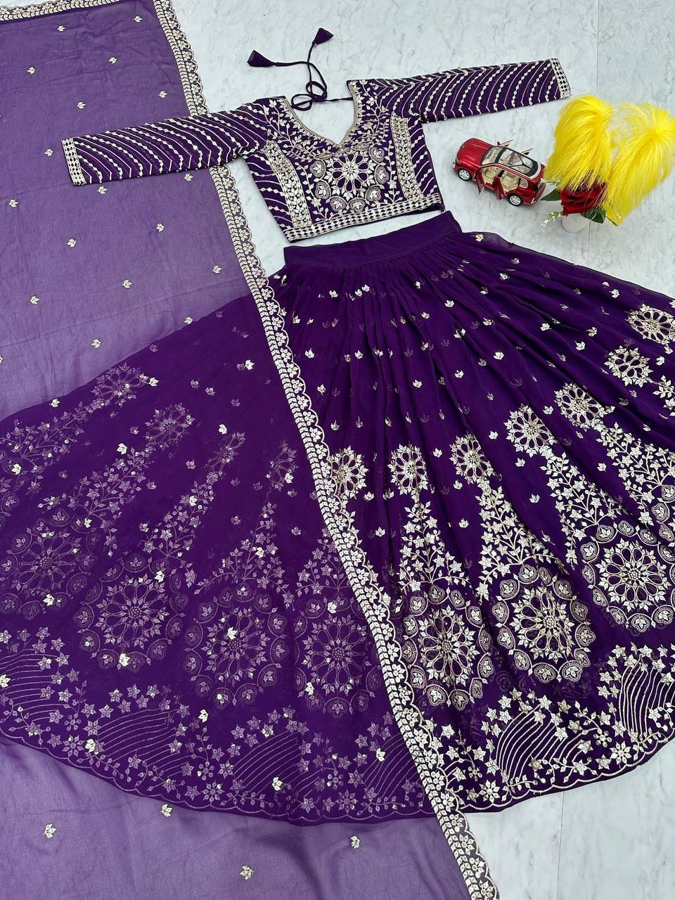 Rajnisha Embroidered Georgette Lehenga Choli Set