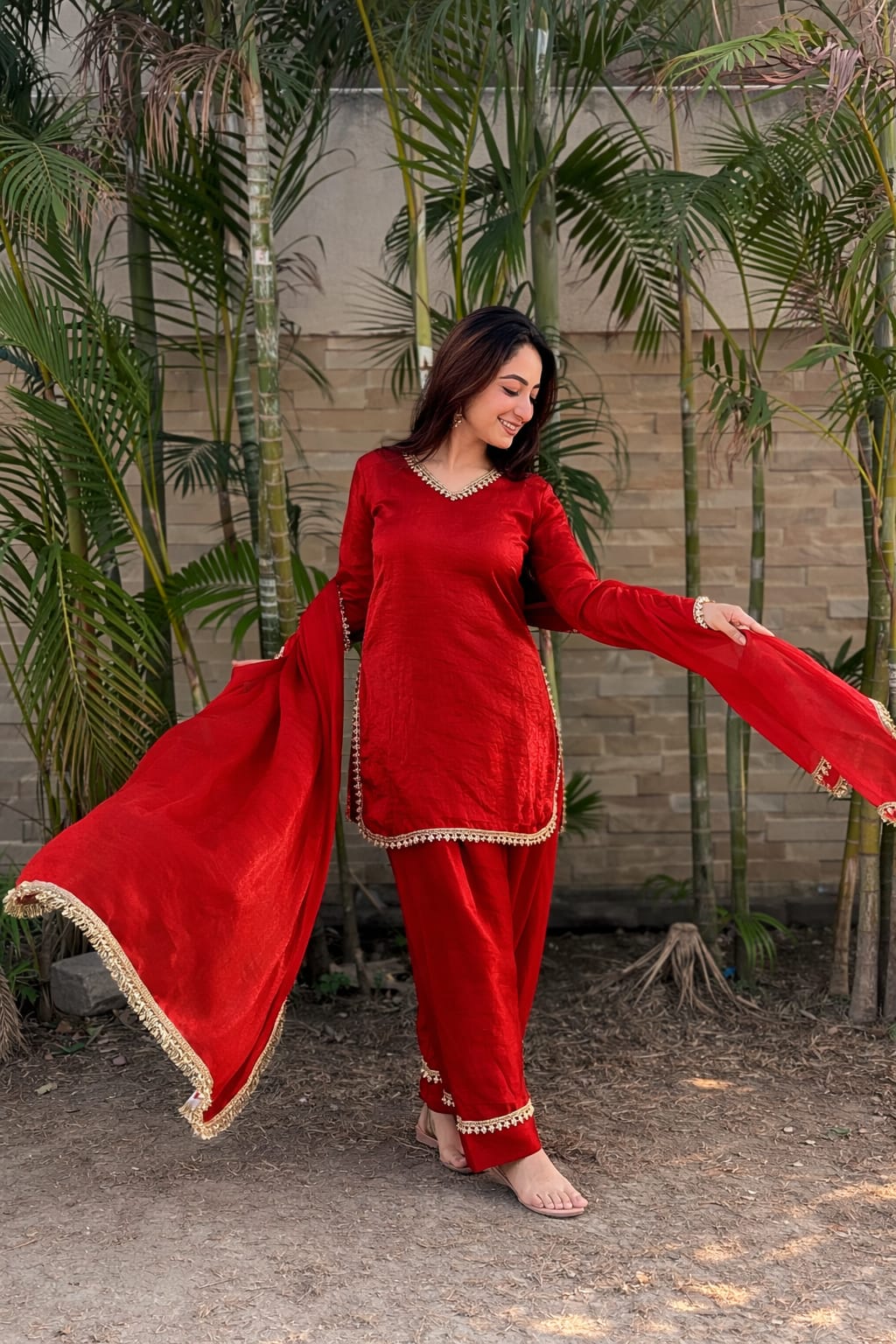 Mayurvaani Silk Embellished Sharara Suit Set