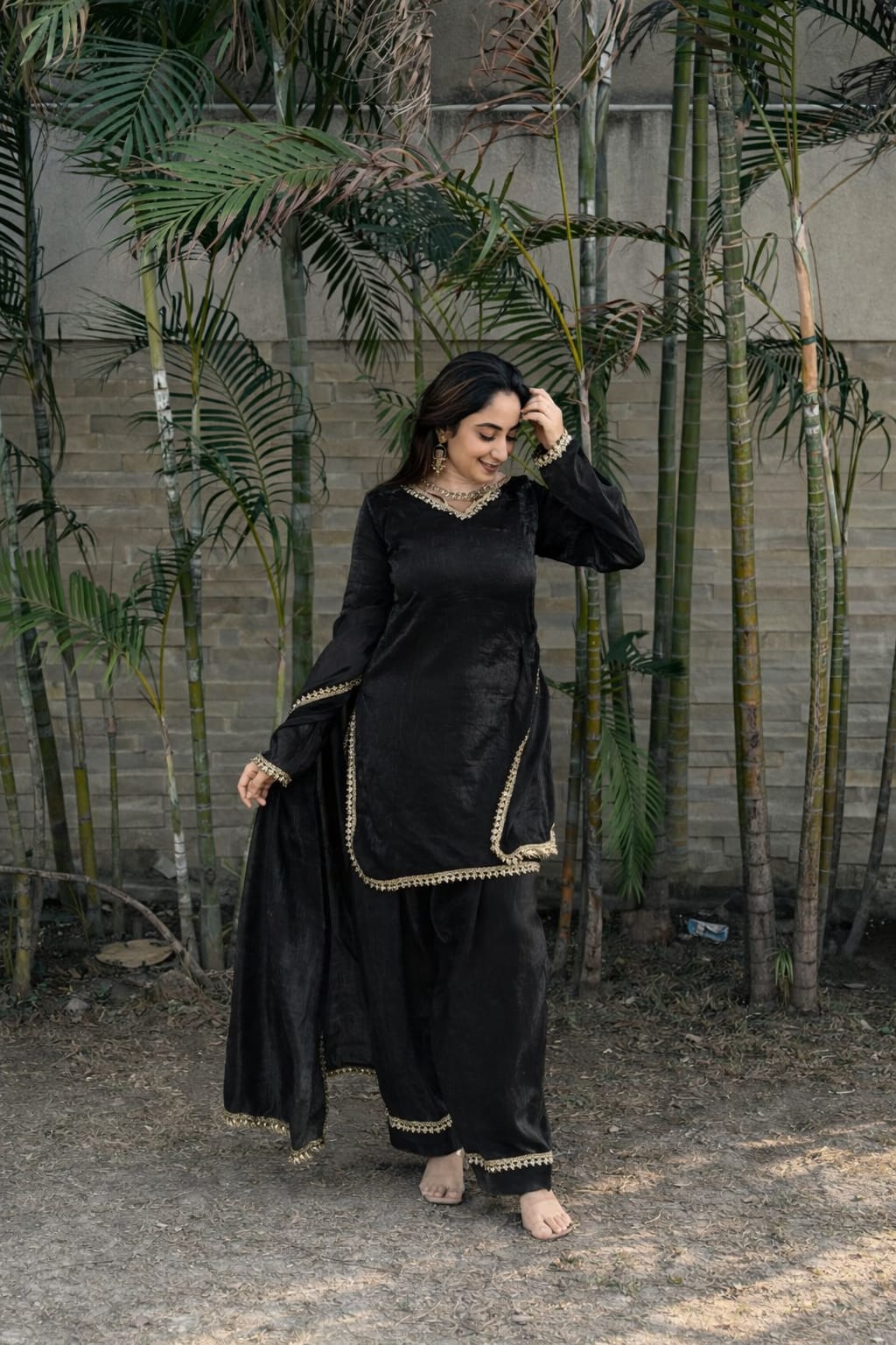 Mayurvaani Silk Embellished Sharara Suit Set