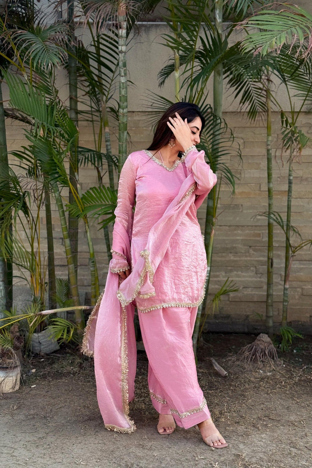 Mayurvaani Silk Embellished Sharara Suit Set