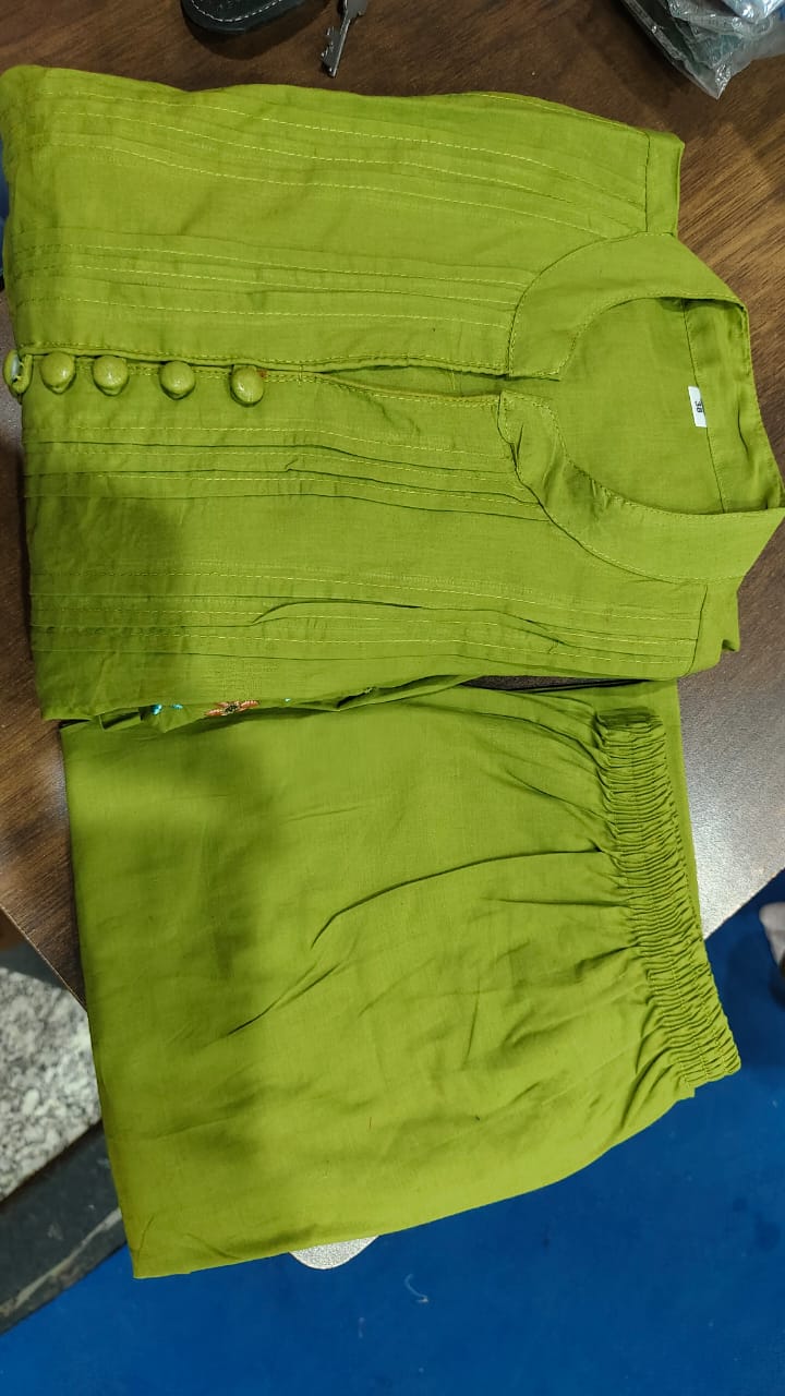 Pure Cotton Embroidered Kurti Pant Dupatta Sets