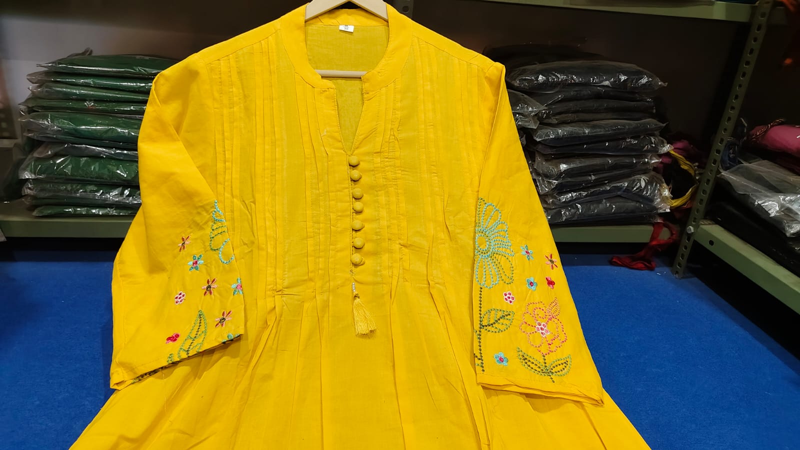 Pure Cotton Embroidered Kurti Pant Dupatta Sets