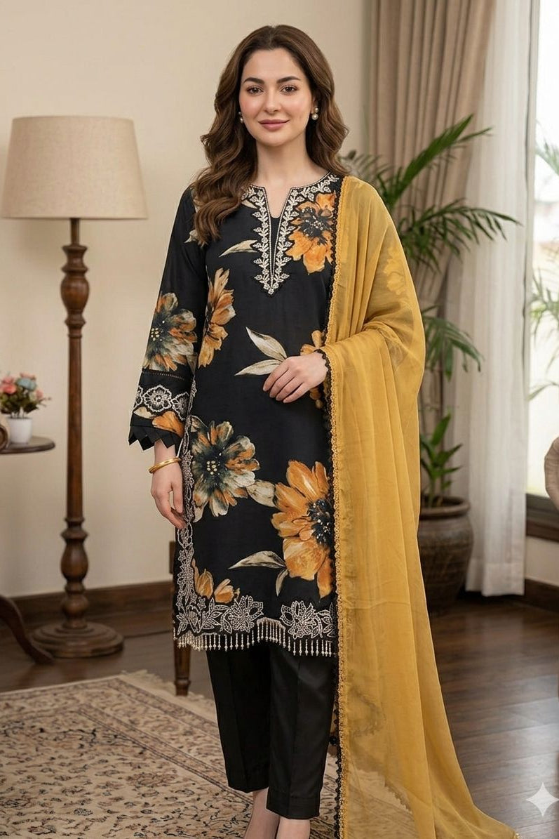 Noorika Printed Muslin Palazzo Suit Set