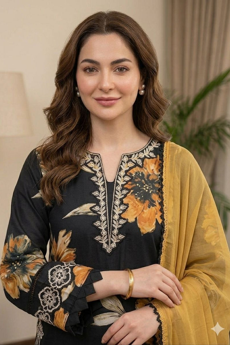 Noorika Printed Muslin Palazzo Suit Set