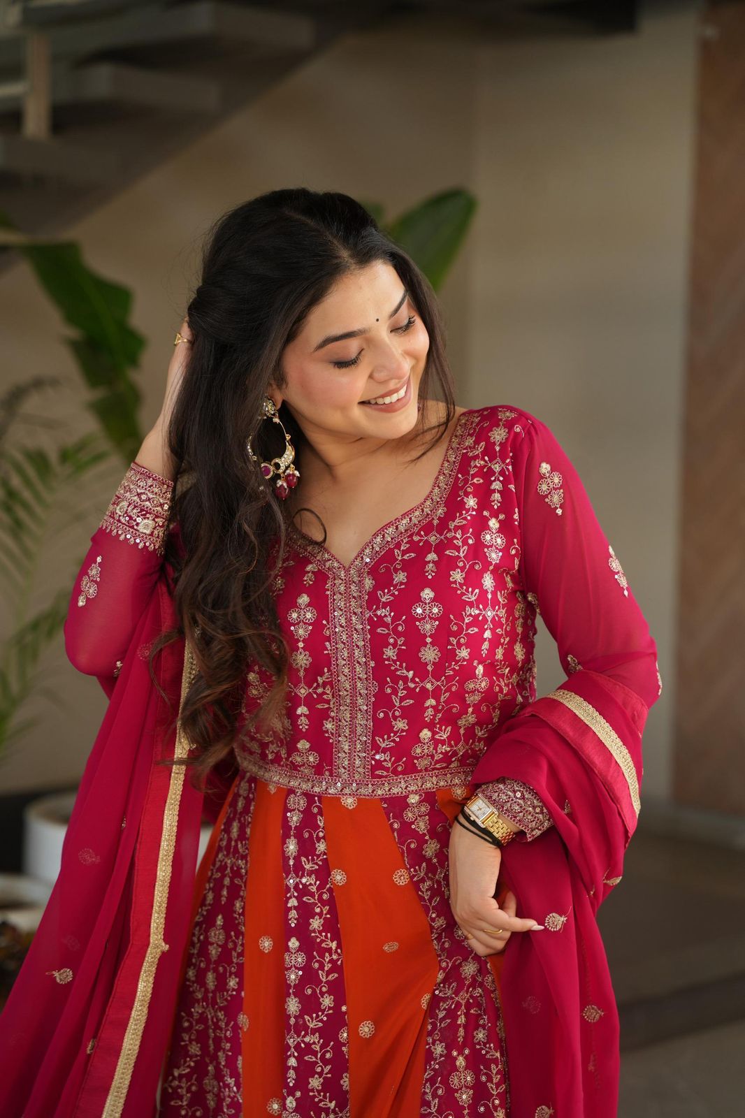 Surmayi Zari Sequins Embroidered Gown Set