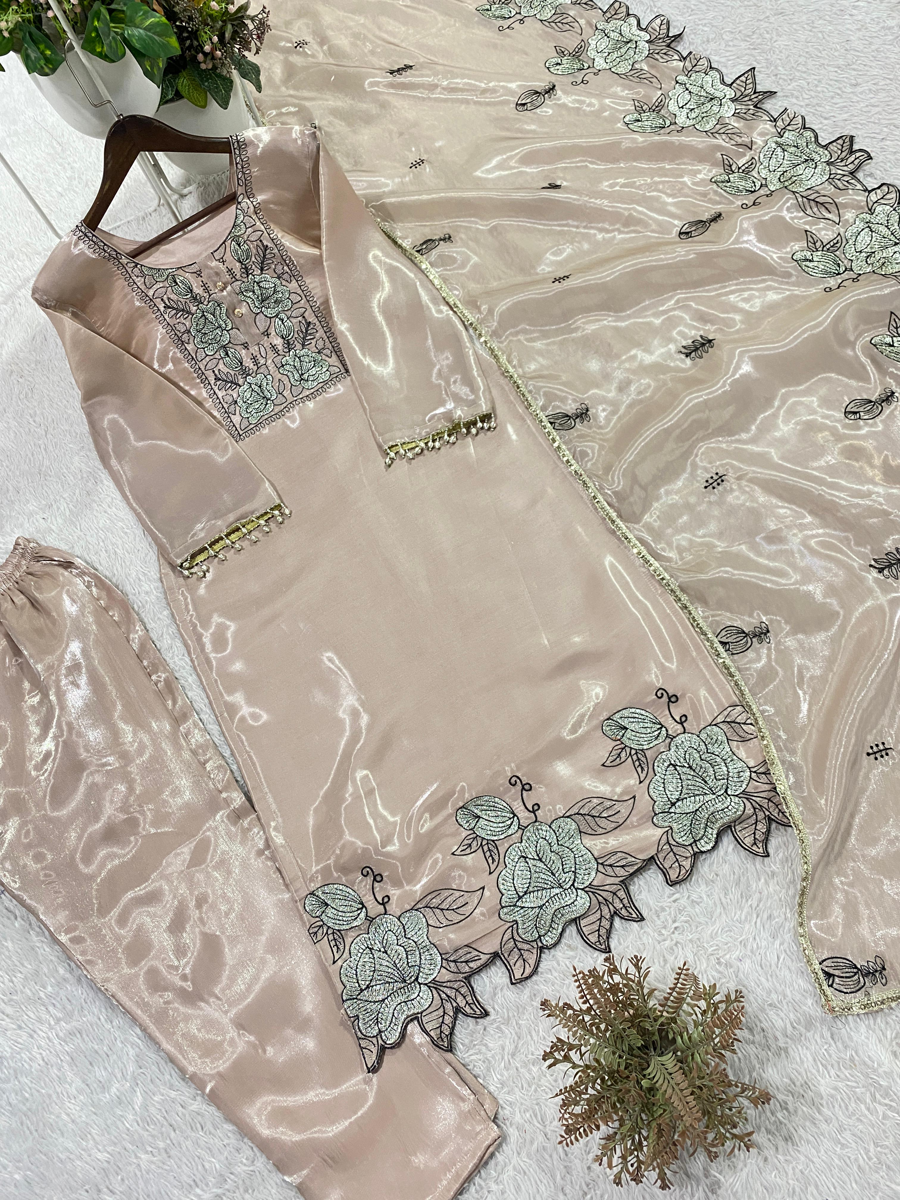 Noorjaal Cutwork Embroidered Suit Set