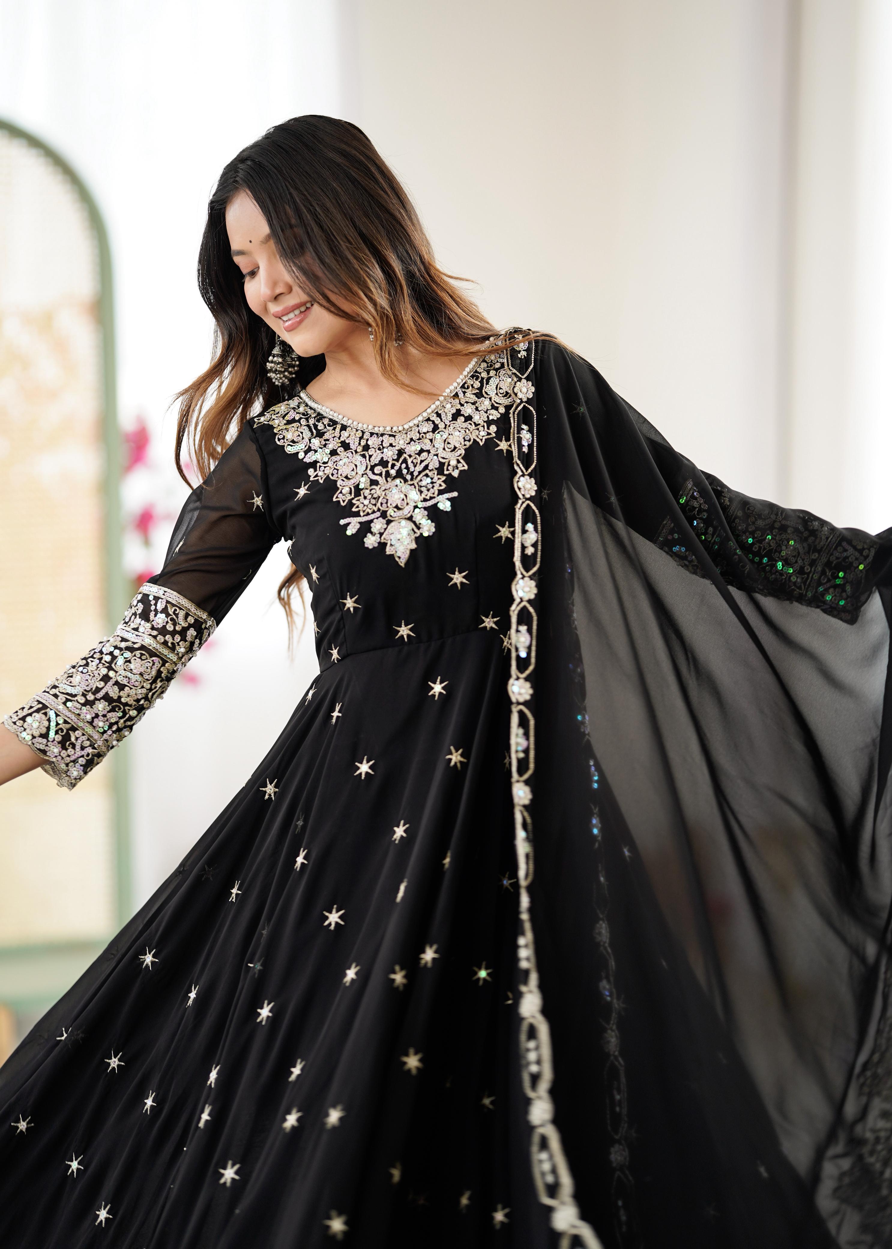 Shyamrang Rainbow Sequence Embroidered Anarkali Set