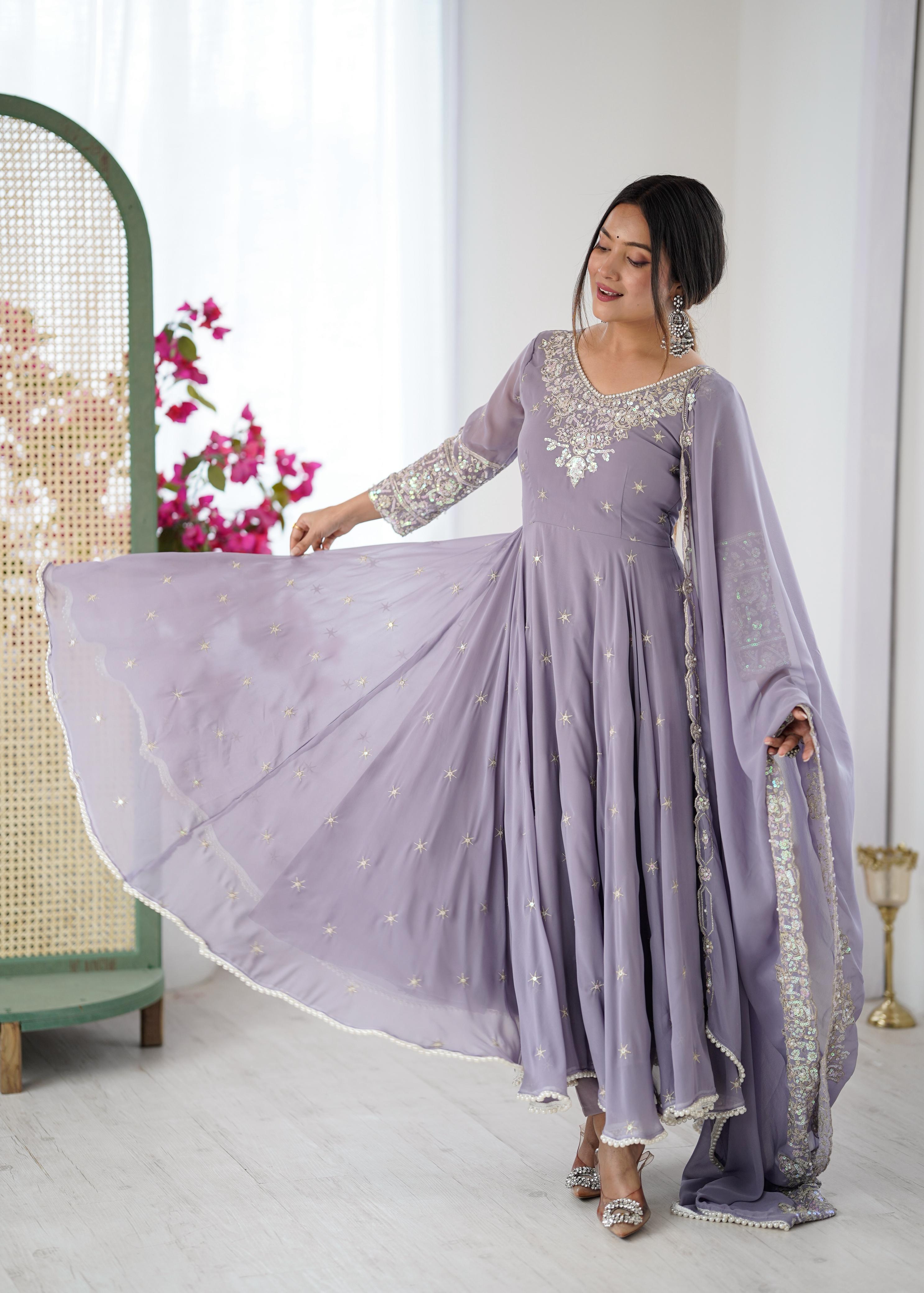 Shyamrang Rainbow Sequence Embroidered Anarkali Set