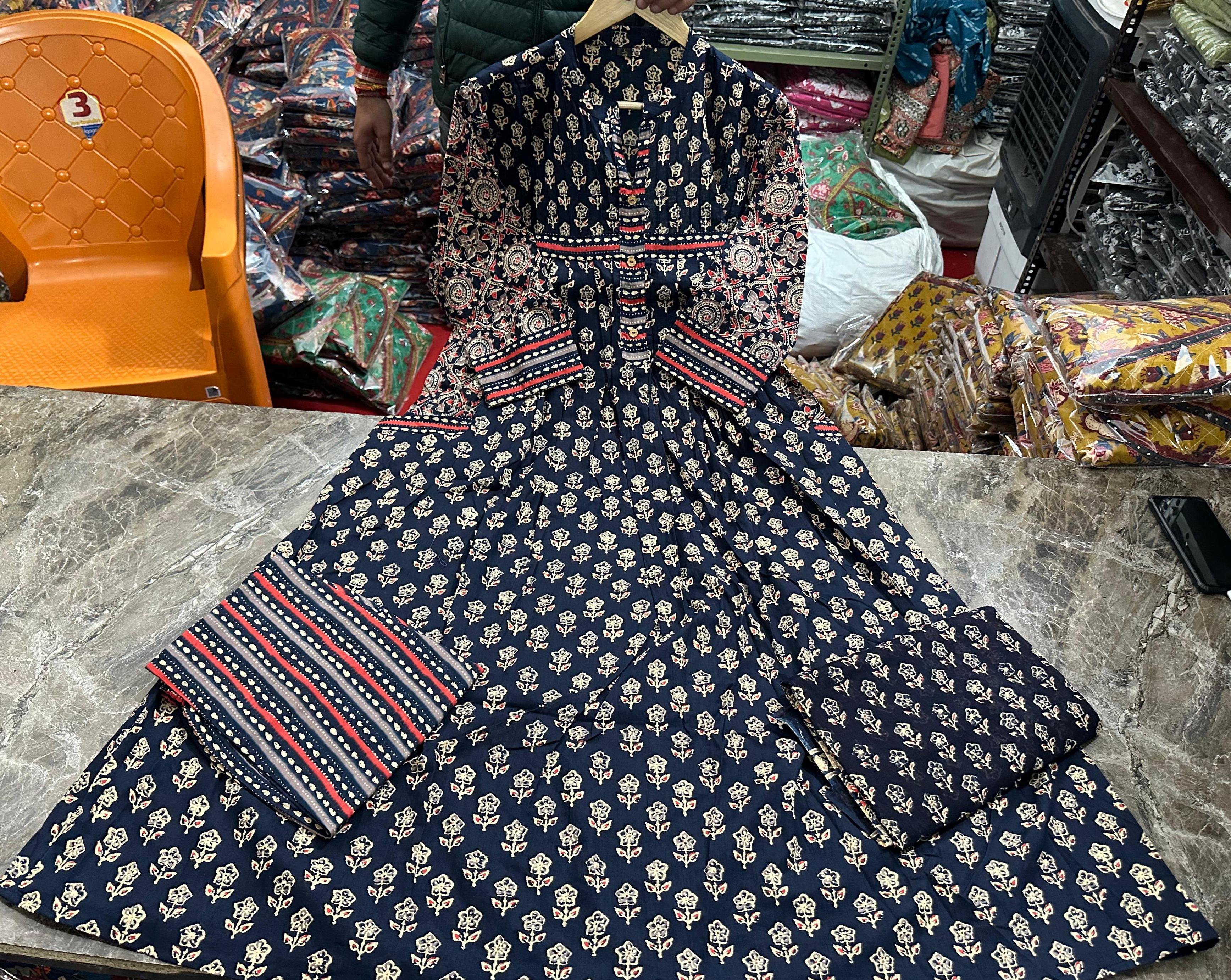 Shyamrekha Adda Work A-Line Pocket Suit Set
