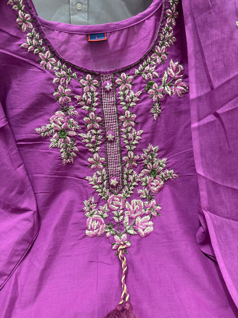Kesariya Noor Embroidered Anarkali Palazzo Set
