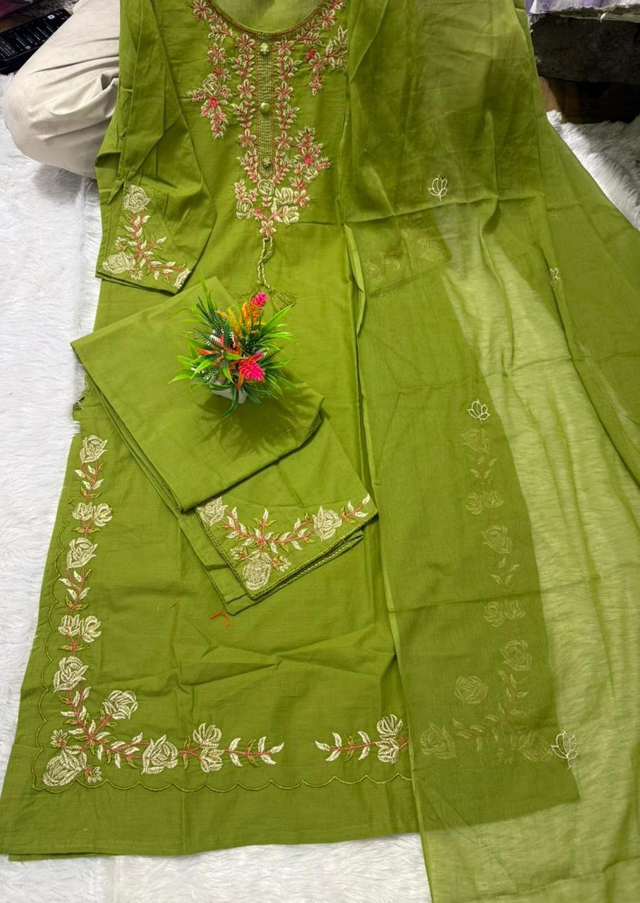 Kesariya Noor Embroidered Anarkali Palazzo Set