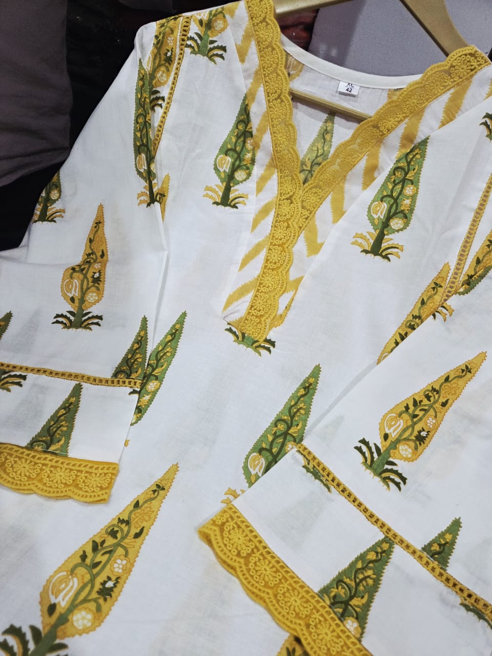 Peetvastra Mughal Print Cotton Suit Set