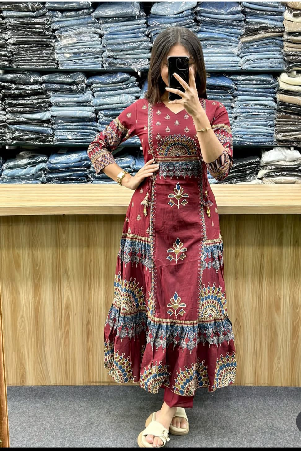 Haritangi Angrakha Katha Work Anarkali Set