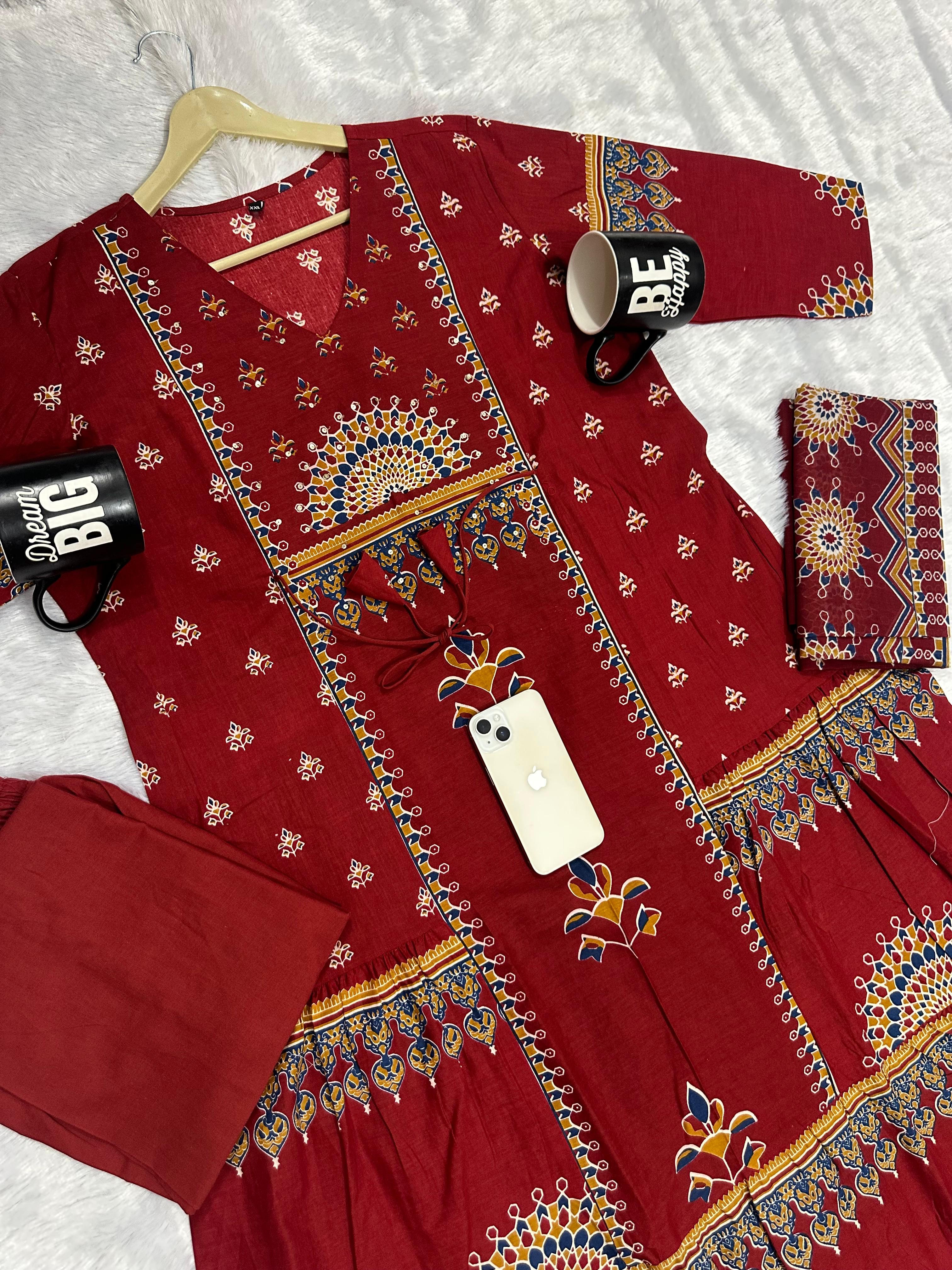 Haritangi Angrakha Katha Work Anarkali Set