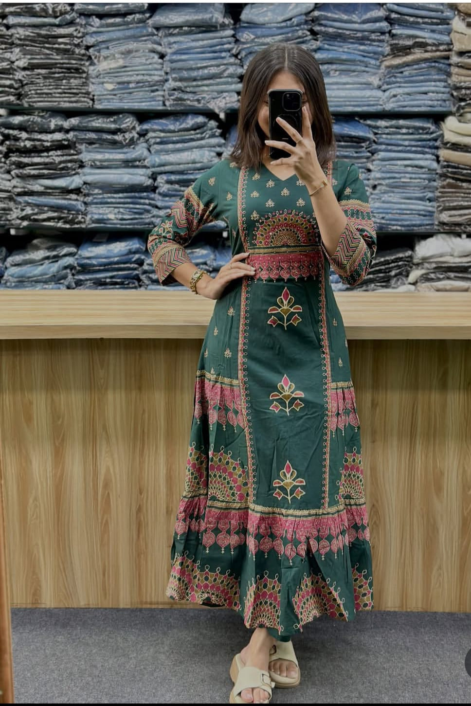 Haritangi Angrakha Katha Work Anarkali Set