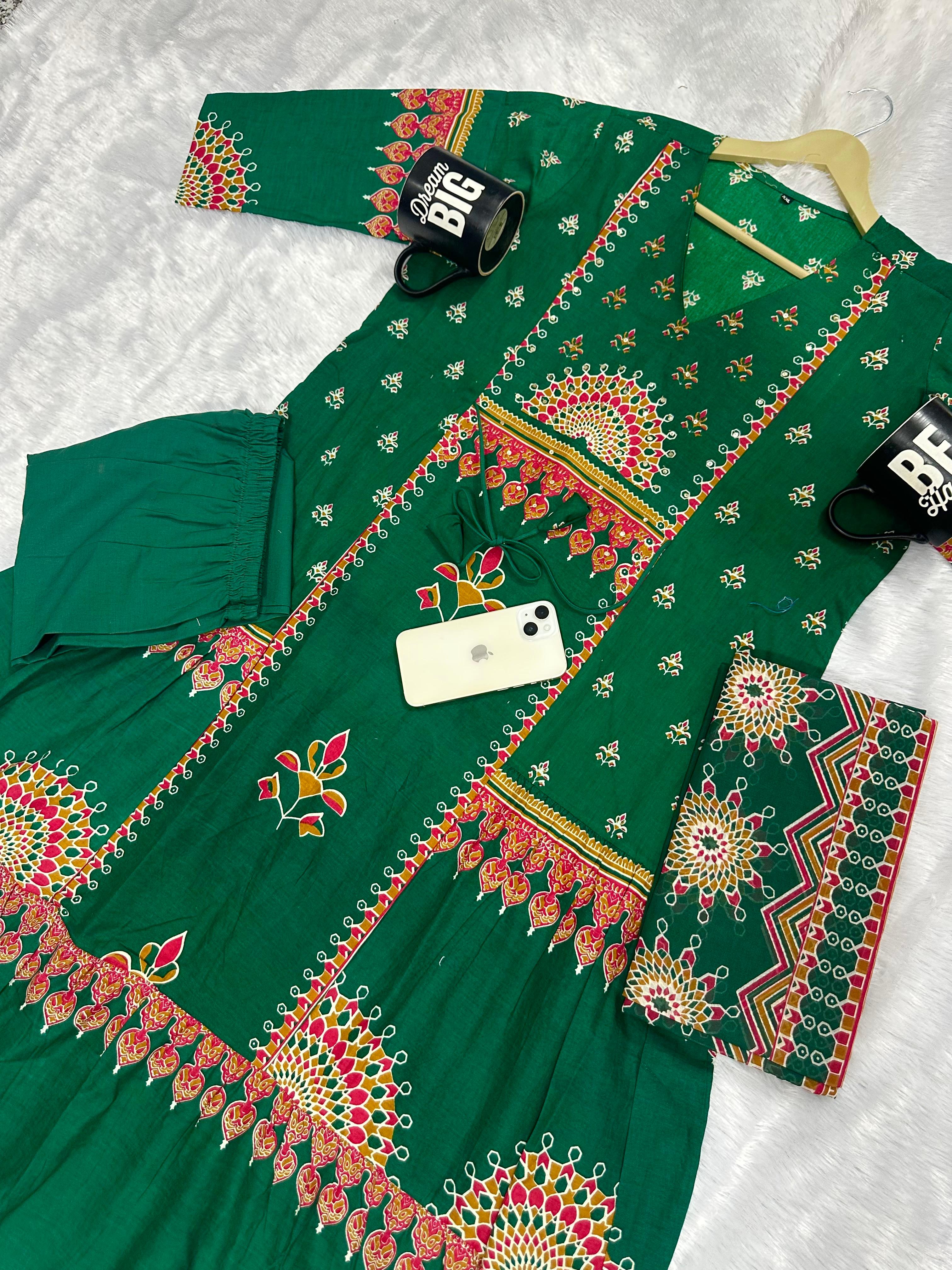 Haritangi Angrakha Katha Work Anarkali Set