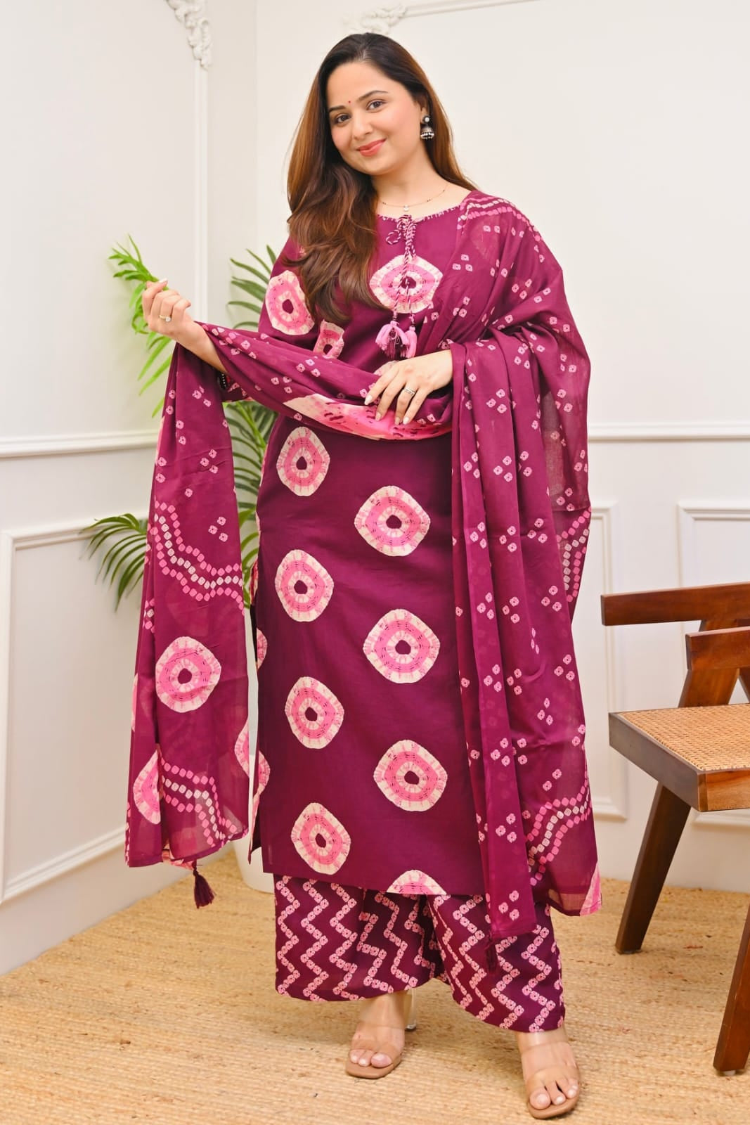 Prosin Print Cotton Straight Suit Set