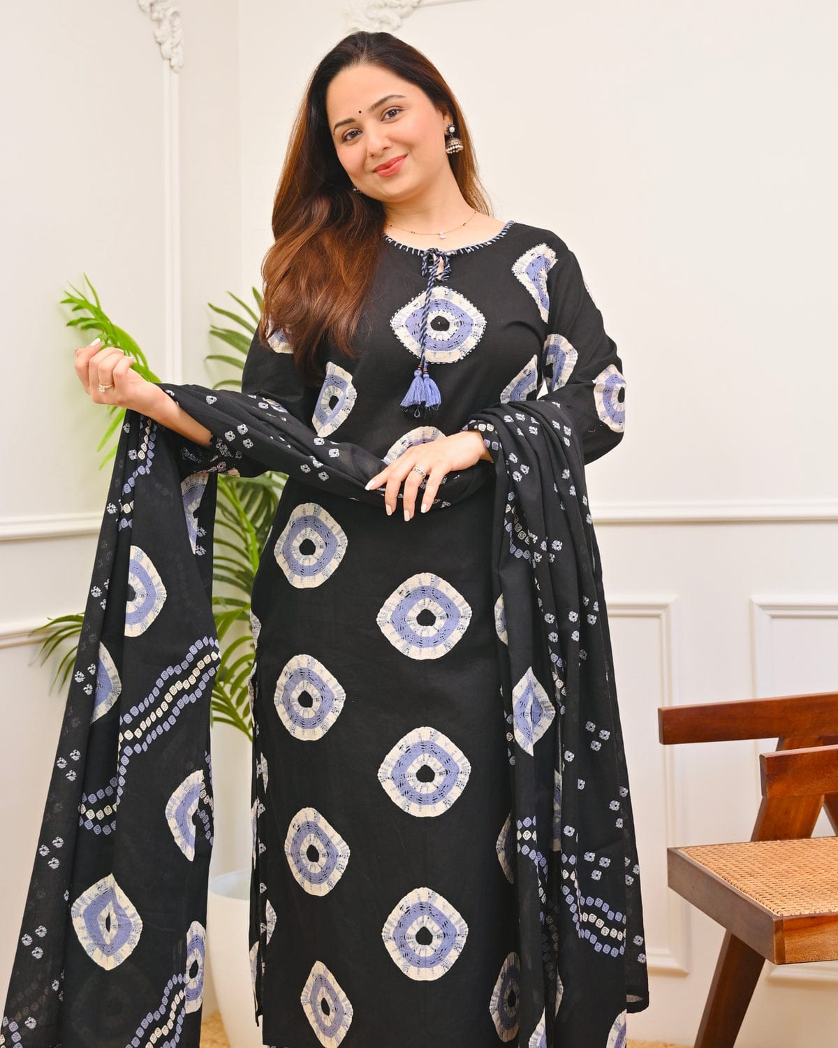 Prosin Print Cotton Straight Suit Set
