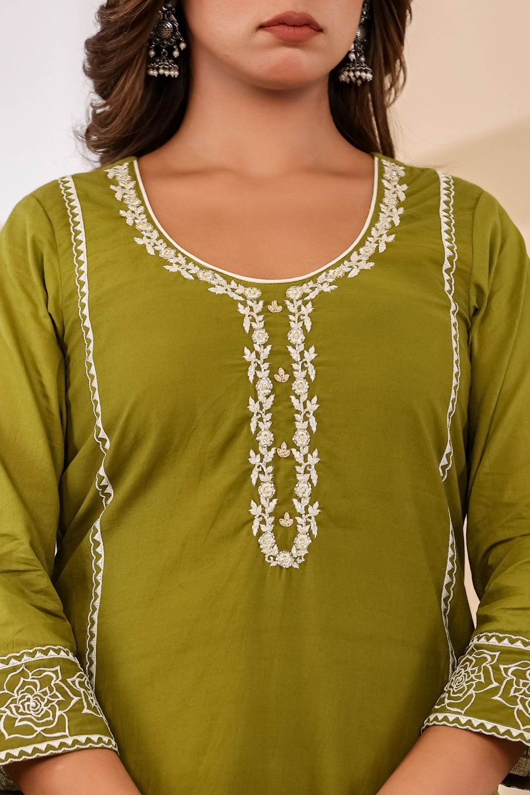 Shyamalika Handwork Embroidered Cotton Kurta Set