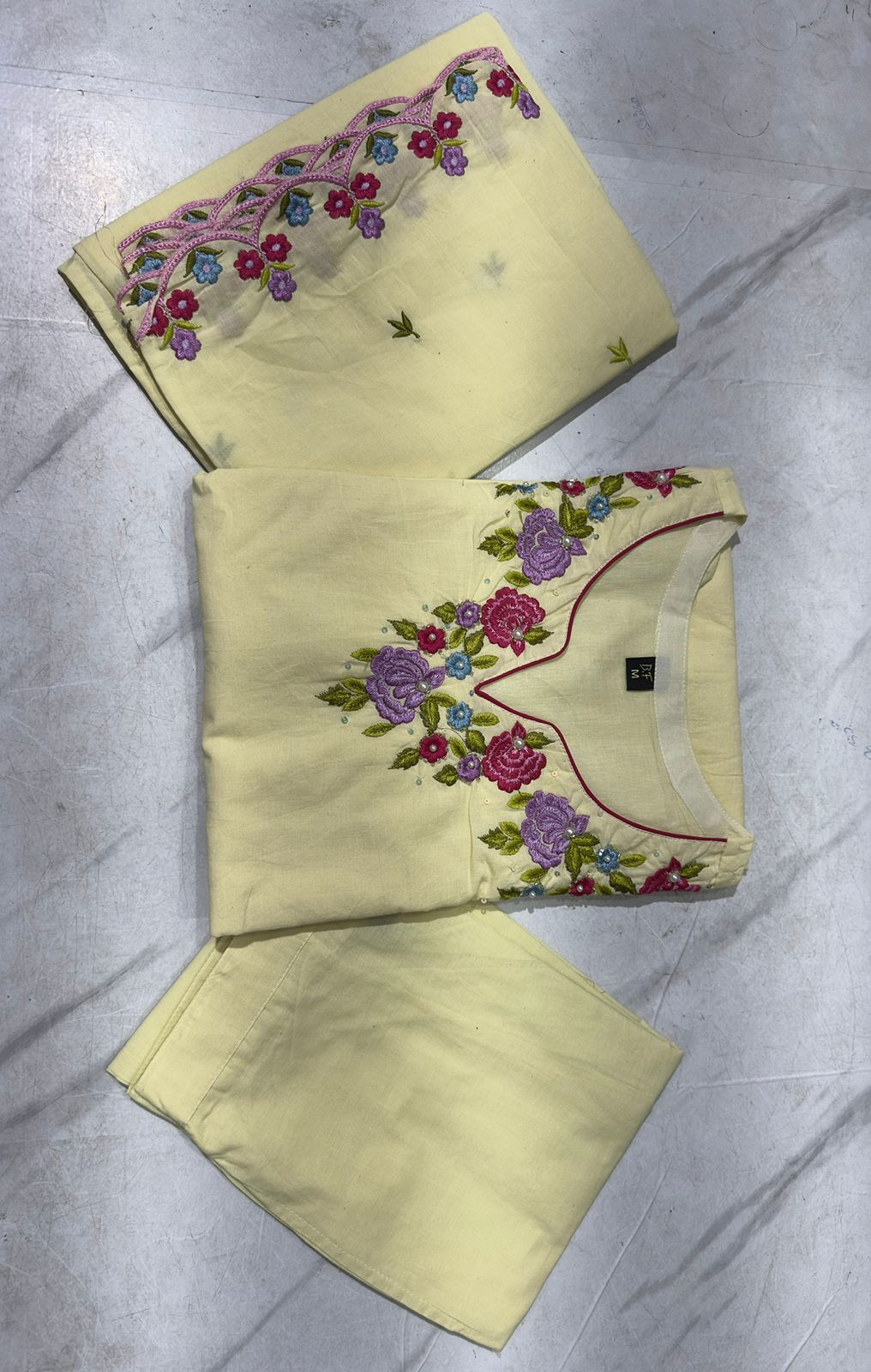 Mrinalini Handwork Embroidered Cotton Kurta Set