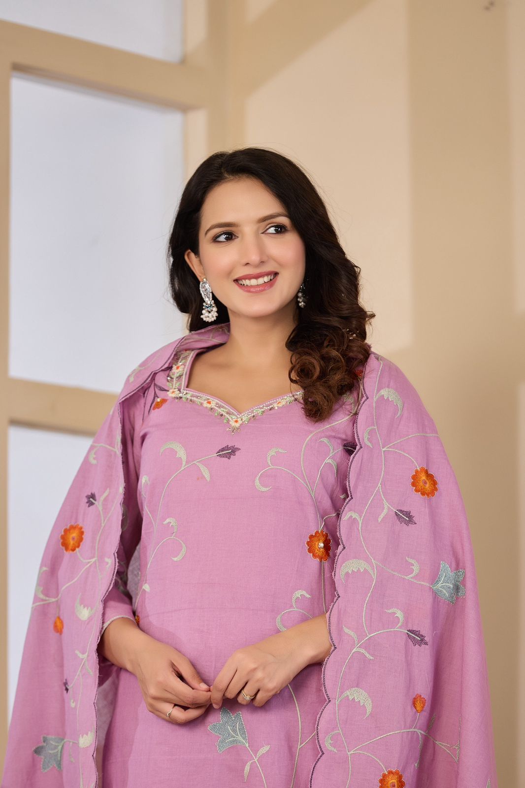 Neelavya Handwork Embroidered Cotton Palazzo Set