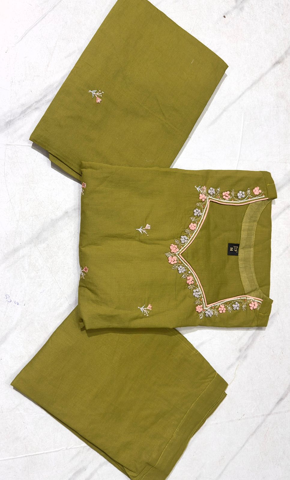 Kesarvani Handwork Embroidered Cotton Palazzo Set