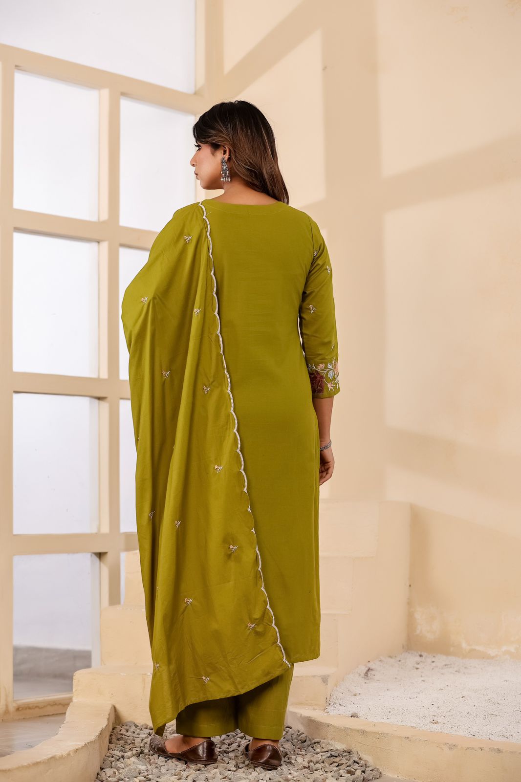 Kesarvani Handwork Embroidered Cotton Palazzo Set