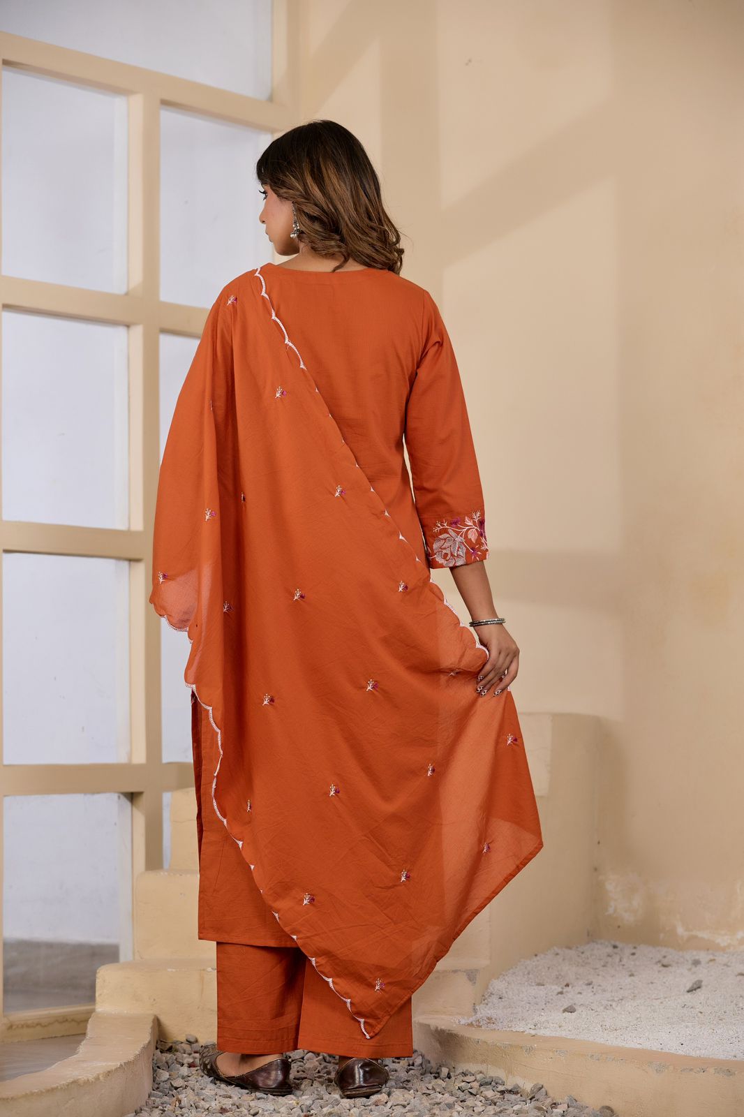 Kesarvani Handwork Embroidered Cotton Palazzo Set