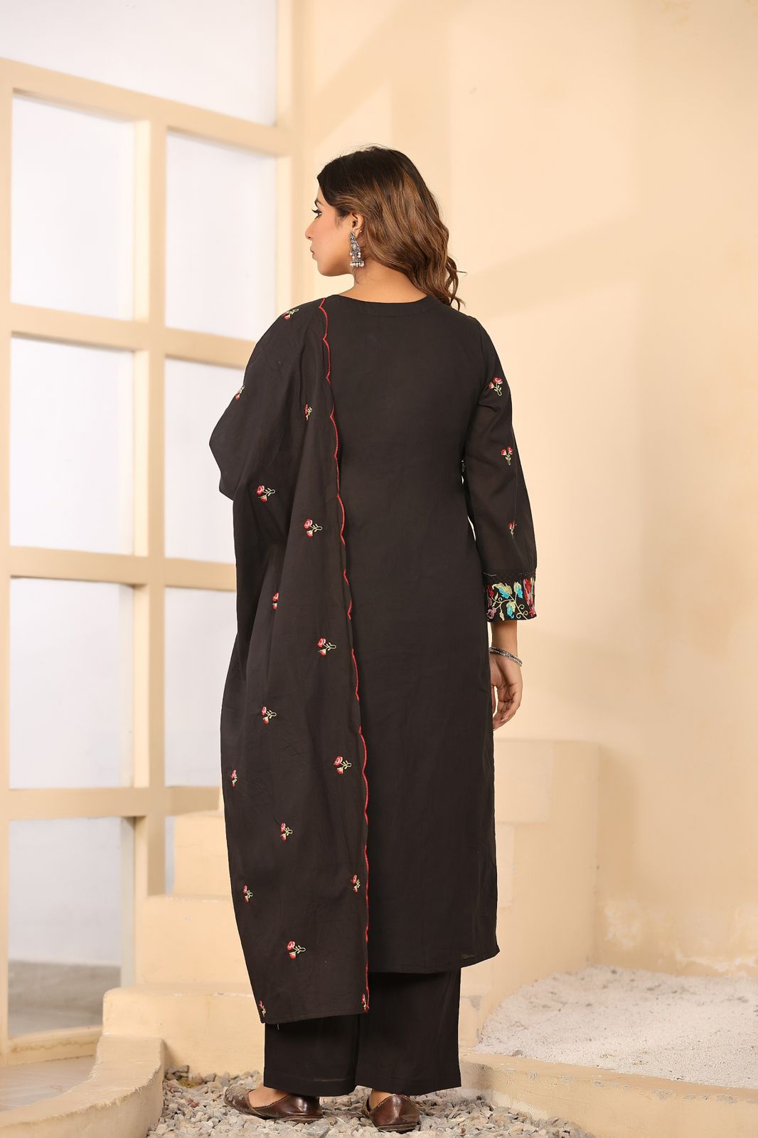 Kesarnika Handwork Embroidered Cotton Palazzo Set