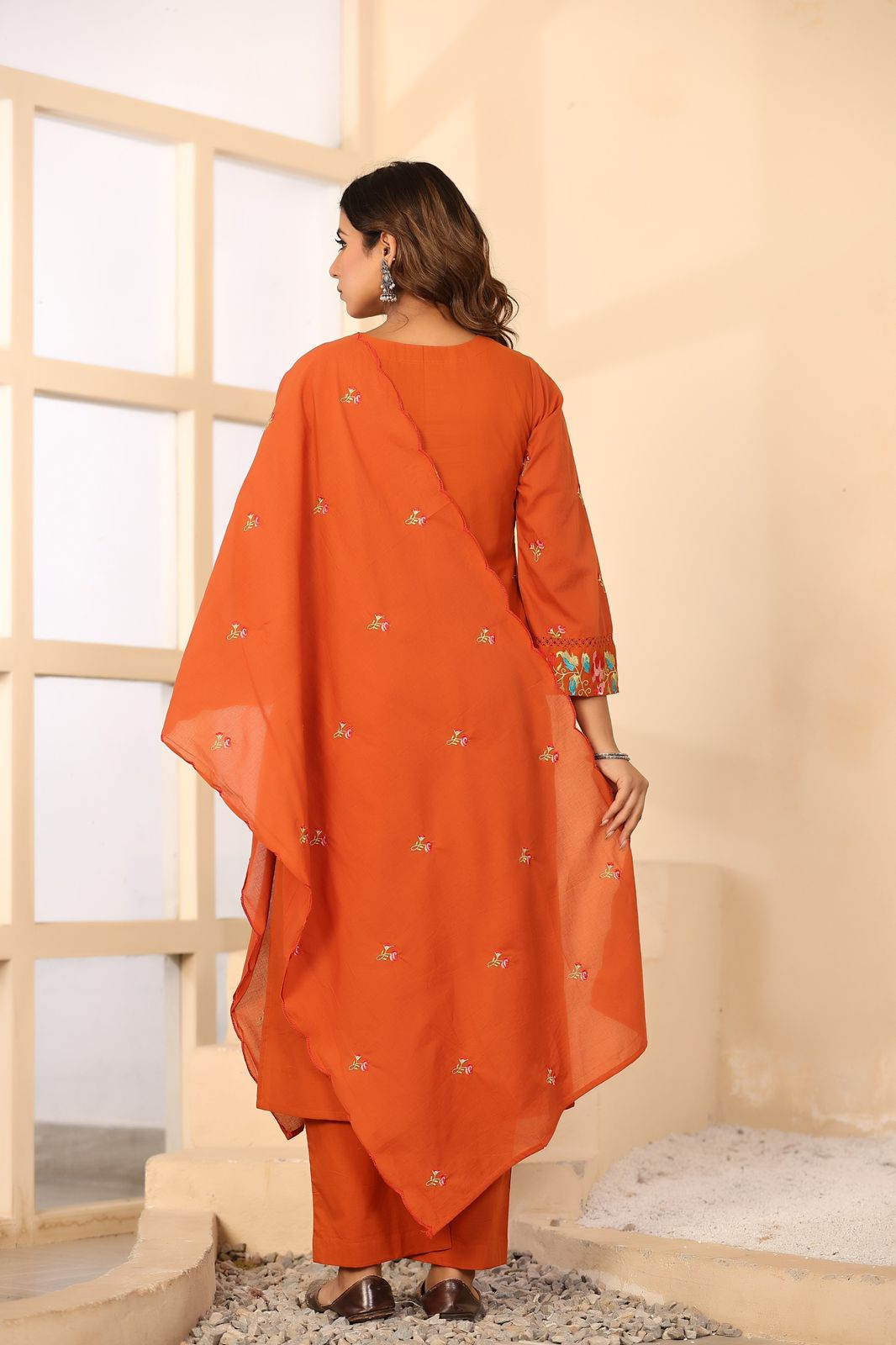 Kesarnika Handwork Embroidered Cotton Palazzo Set