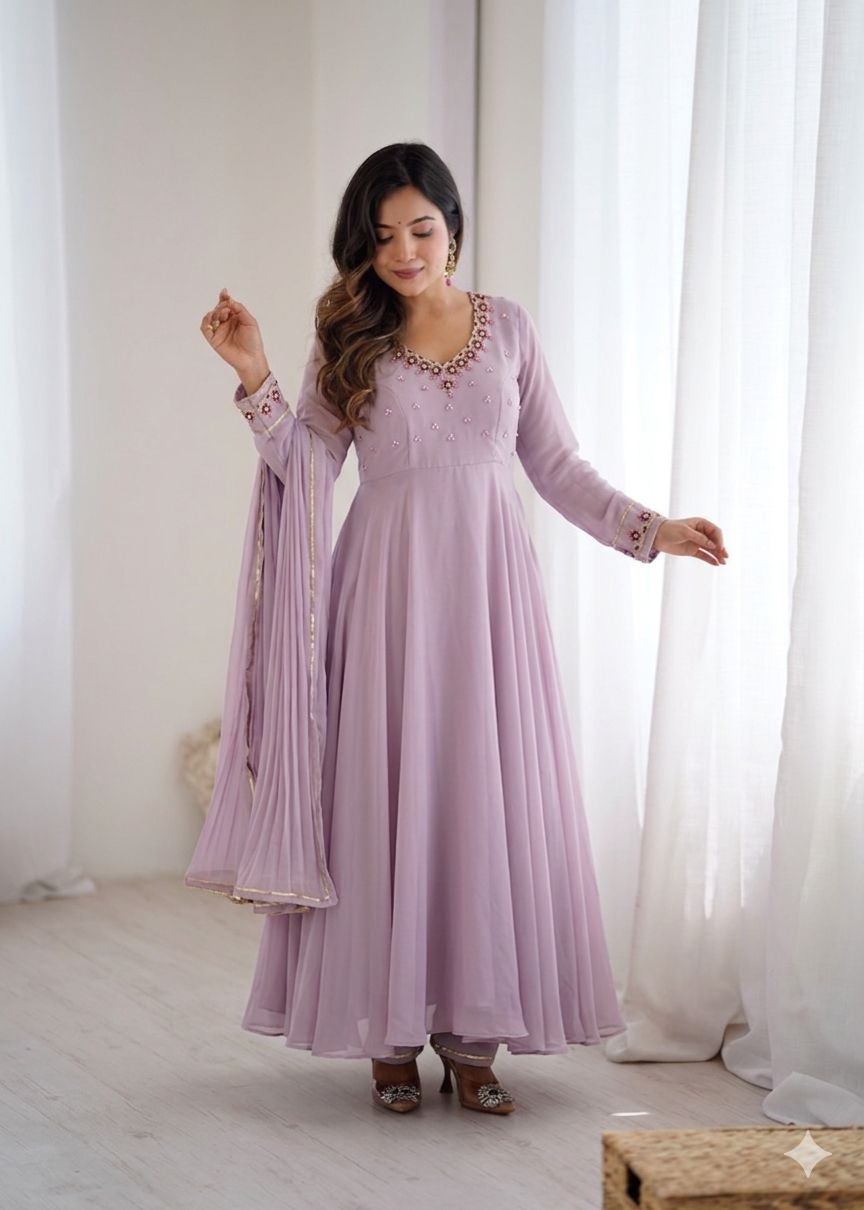 Gulriva Handcrafted Flared Gown Set