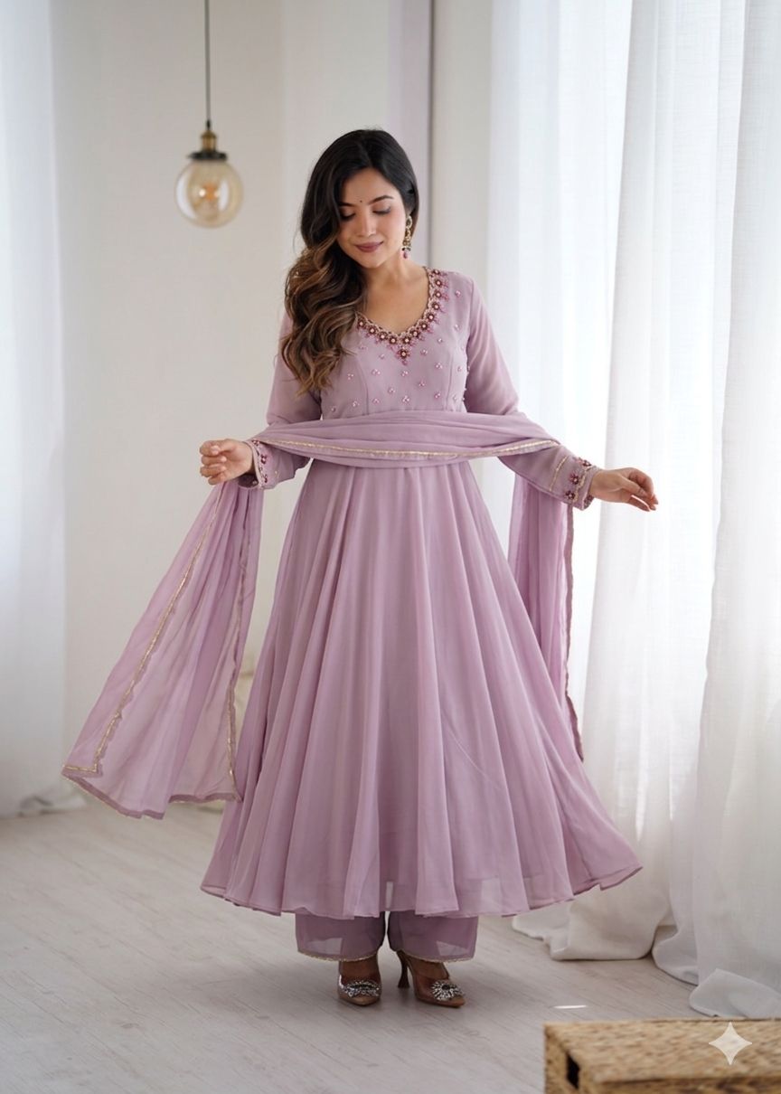Gulriva Handcrafted Flared Gown Set