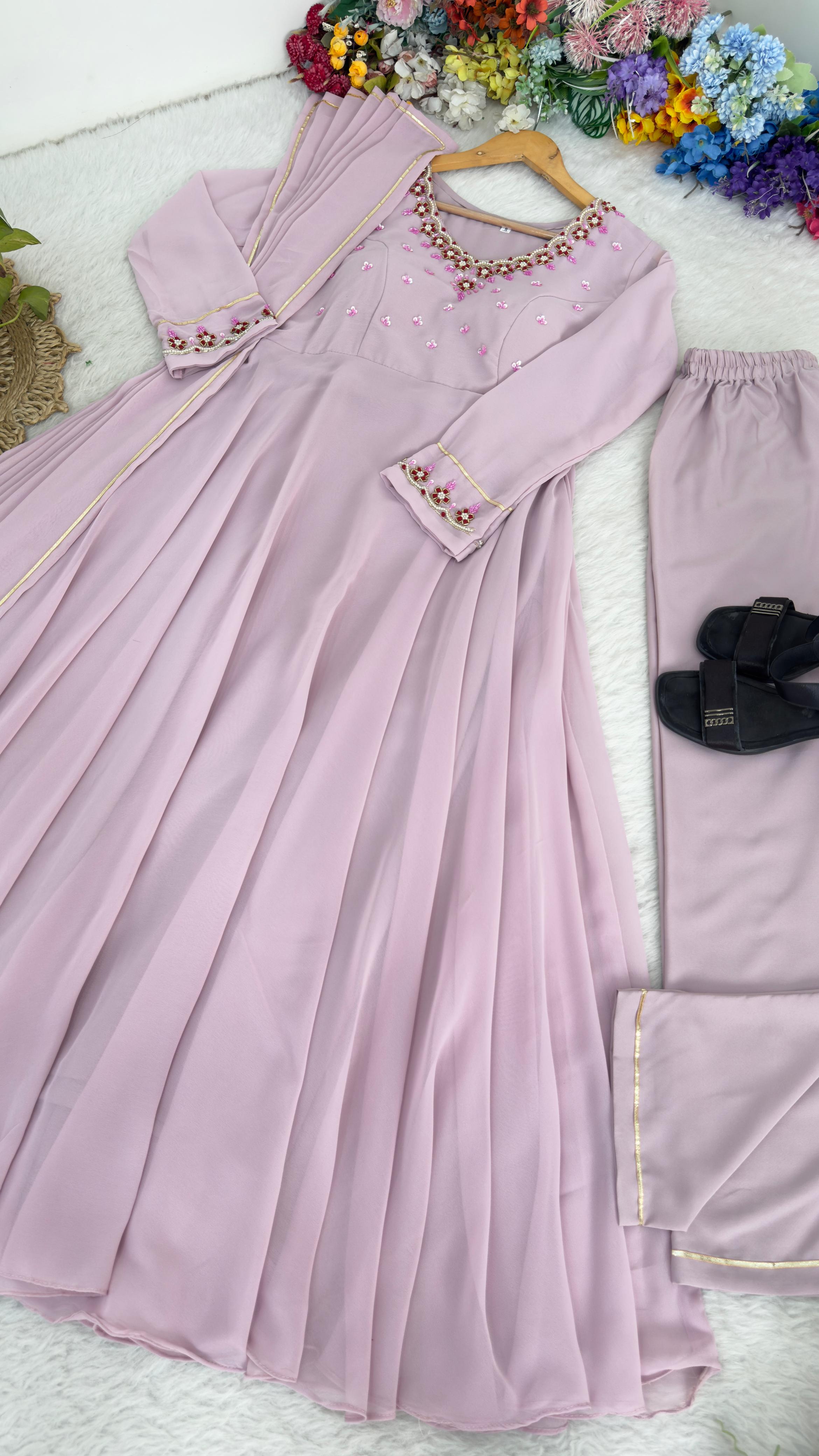 Gulriva Handcrafted Flared Gown Set