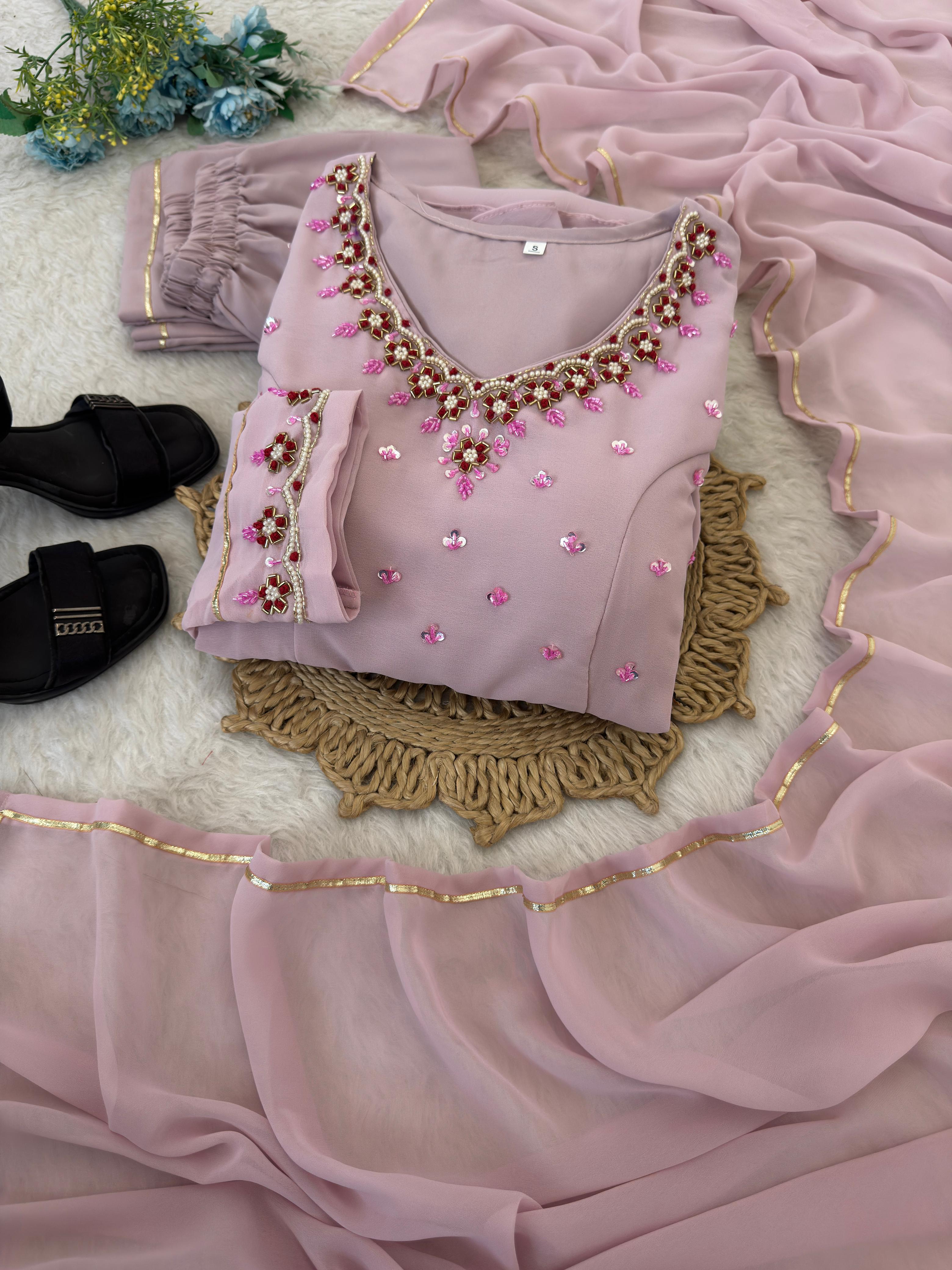 Gulriva Handcrafted Flared Gown Set
