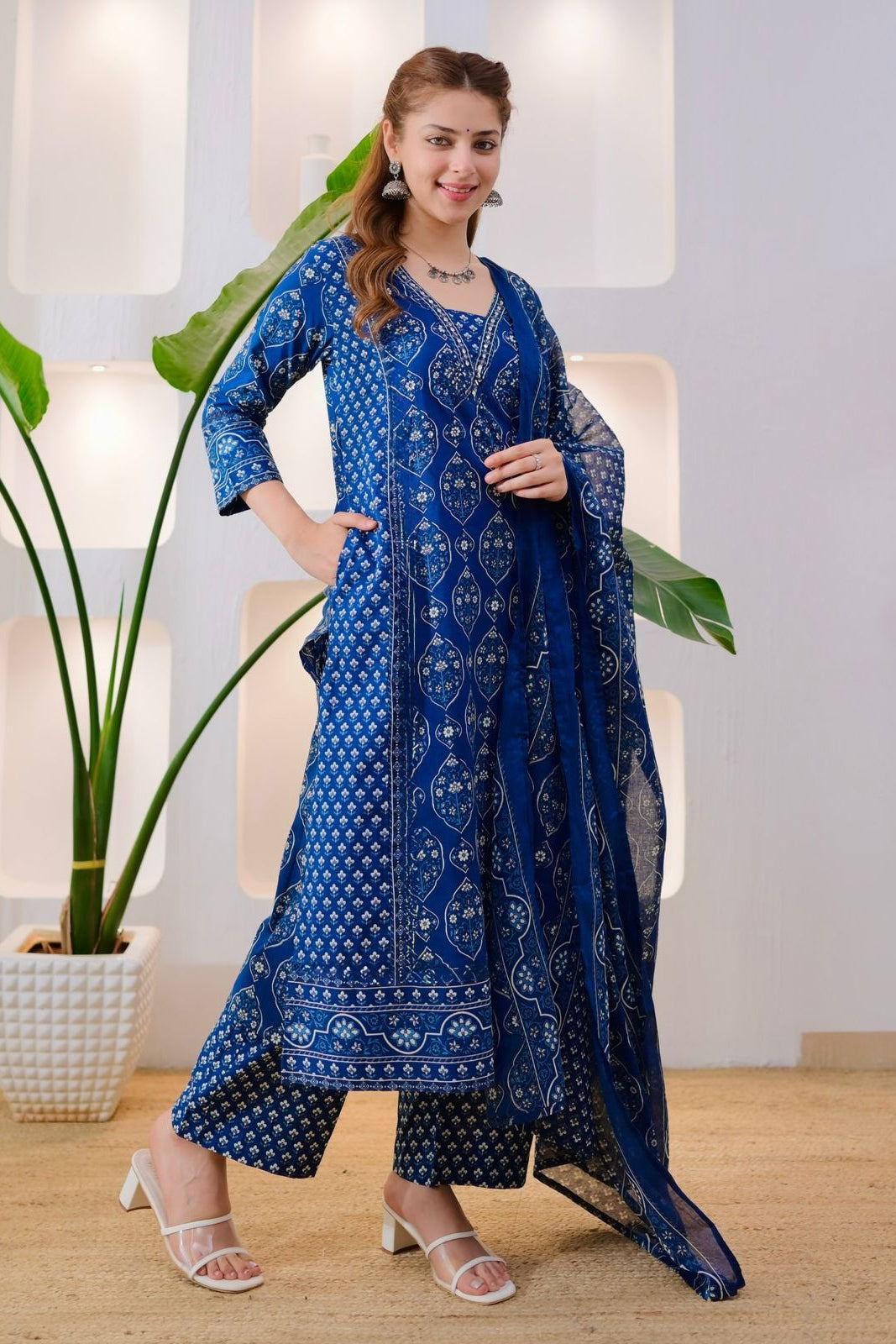 Madhurima Sanganeri Handwork Anarkali Set
