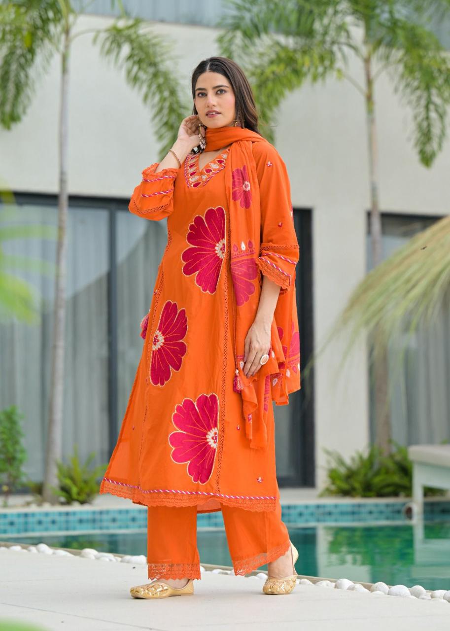 Suryalekha Embroidered Cotton Suit Set