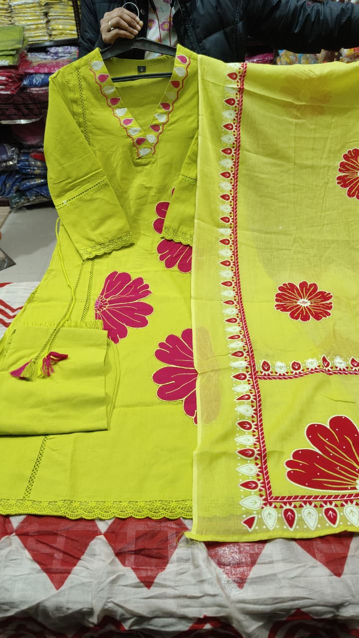 Suryalekha Embroidered Cotton Suit Set