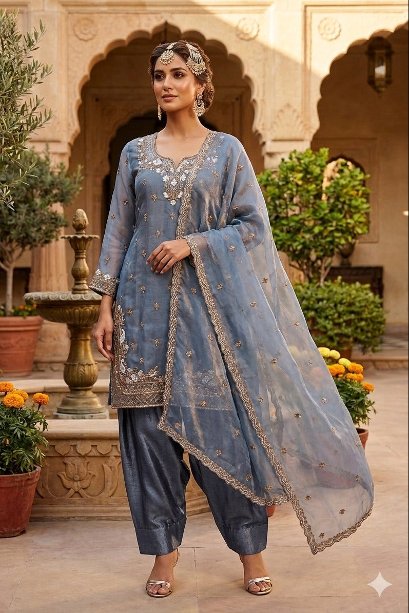 Mayurika Noor Embroidered Farshi Palazzo Set
