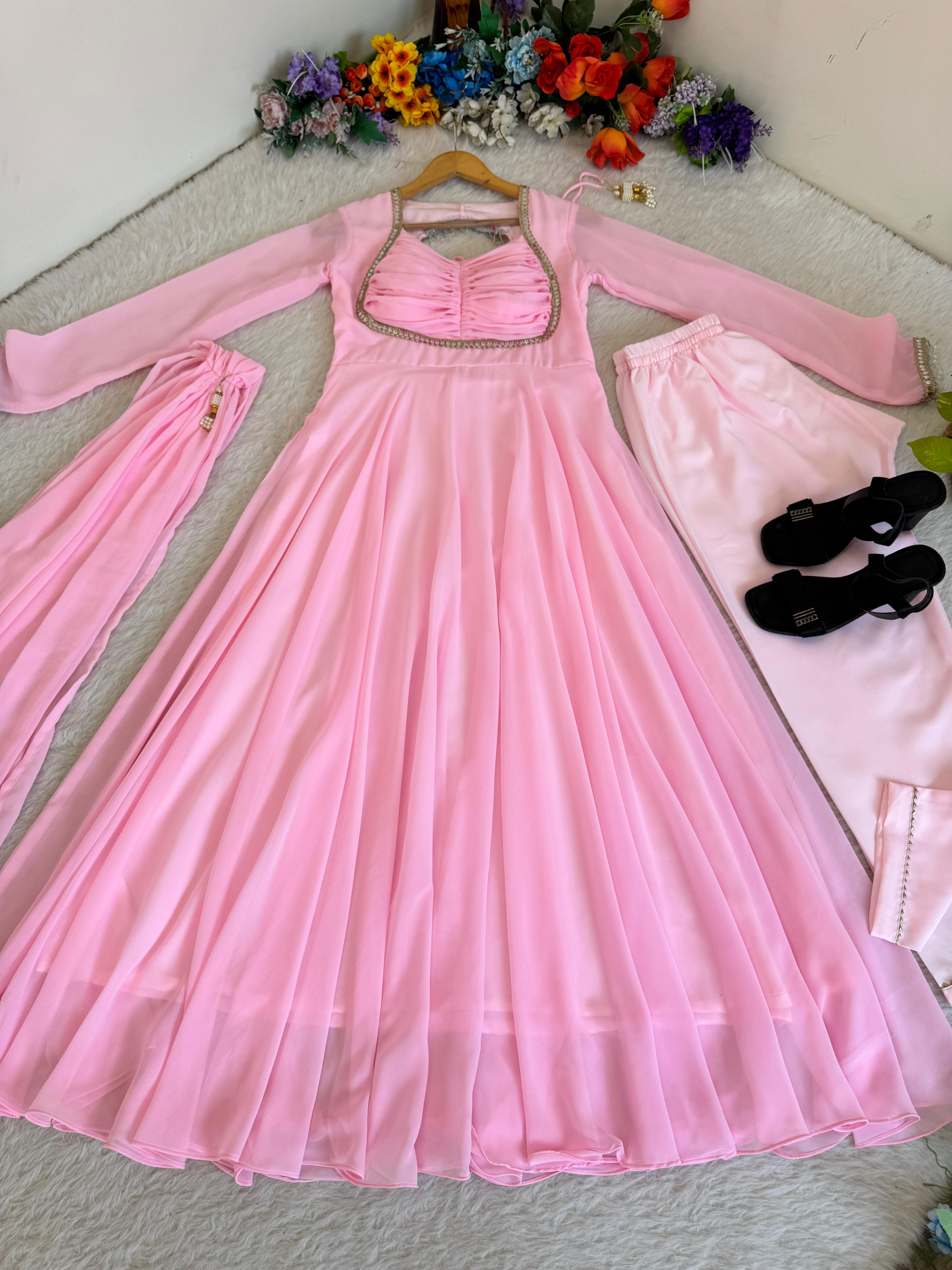 Roselina Zari Embroidered Gown Set