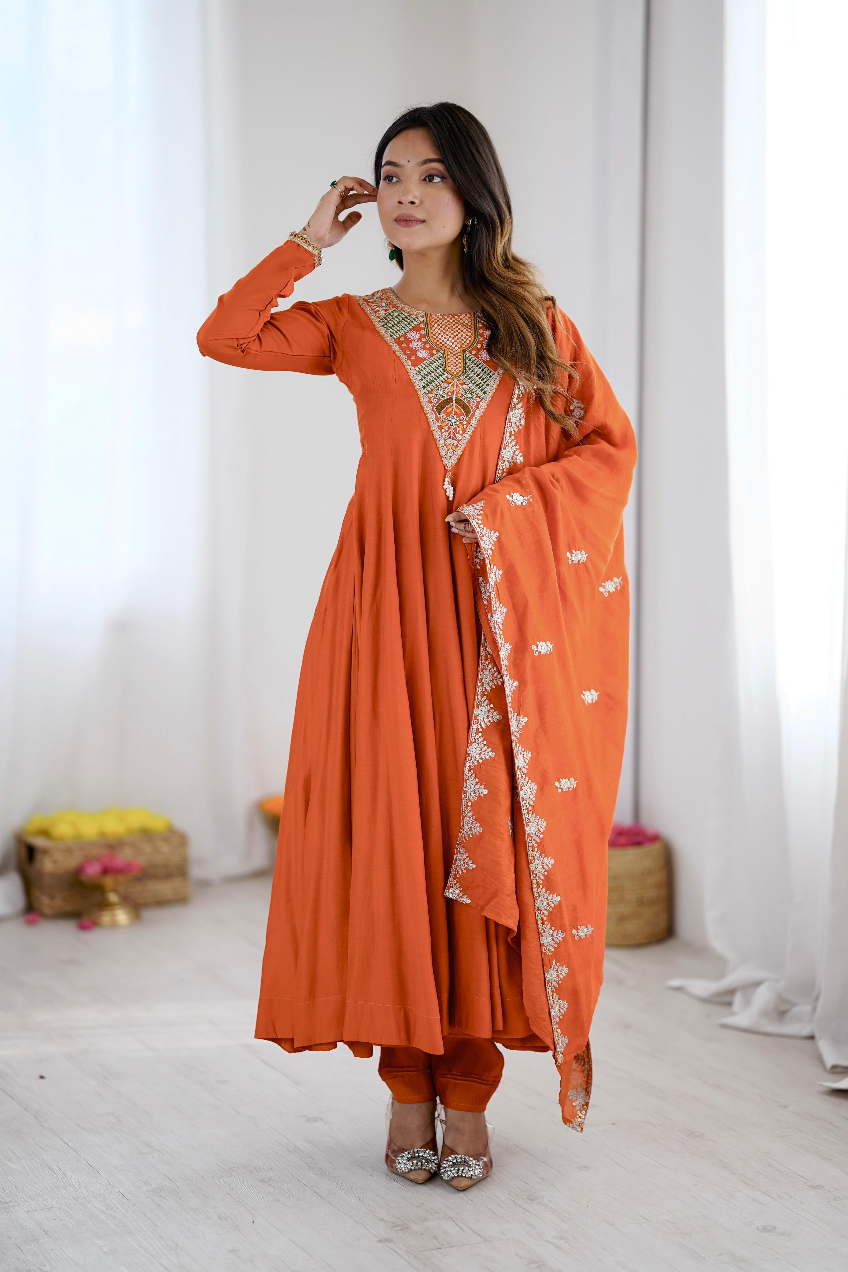 Gulnaar Sequence Embroidered Anarkali Set