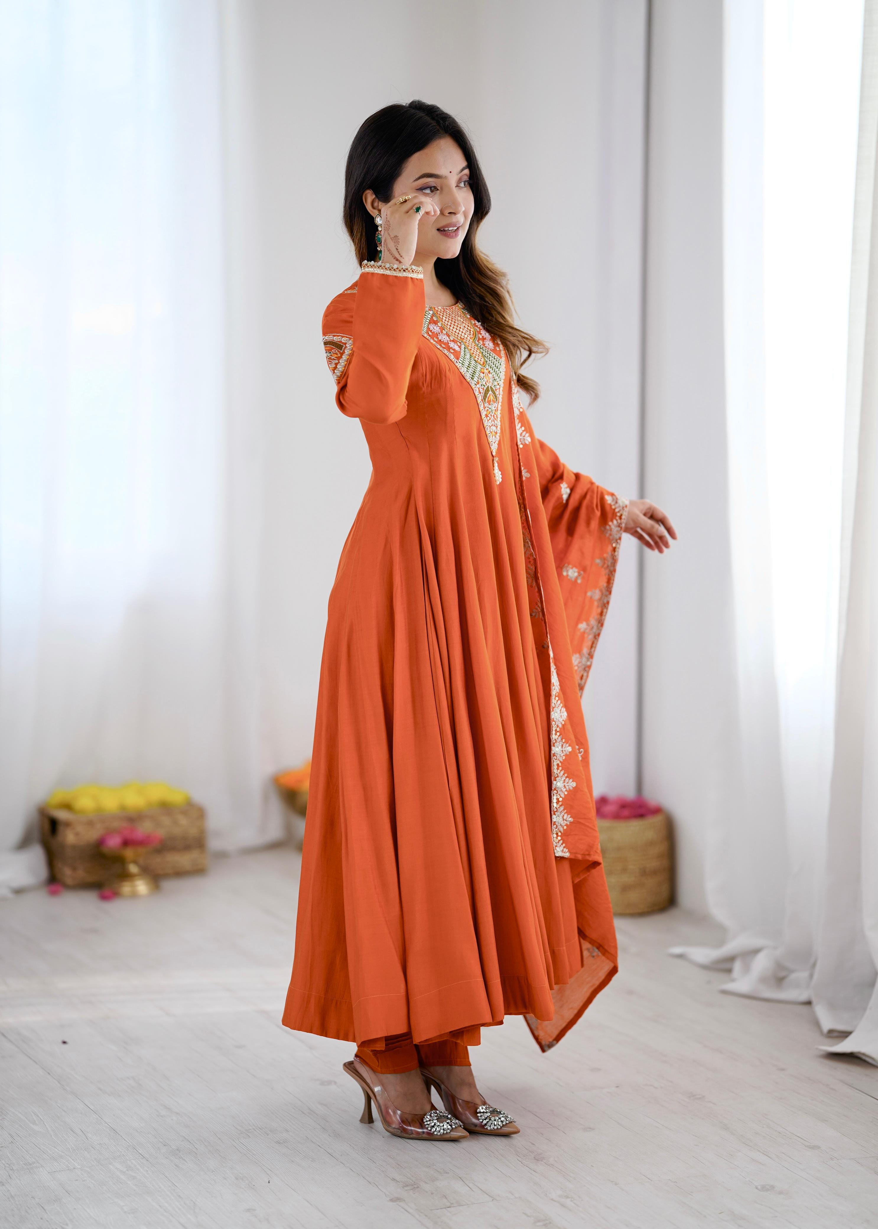 Gulnaar Sequence Embroidered Anarkali Set