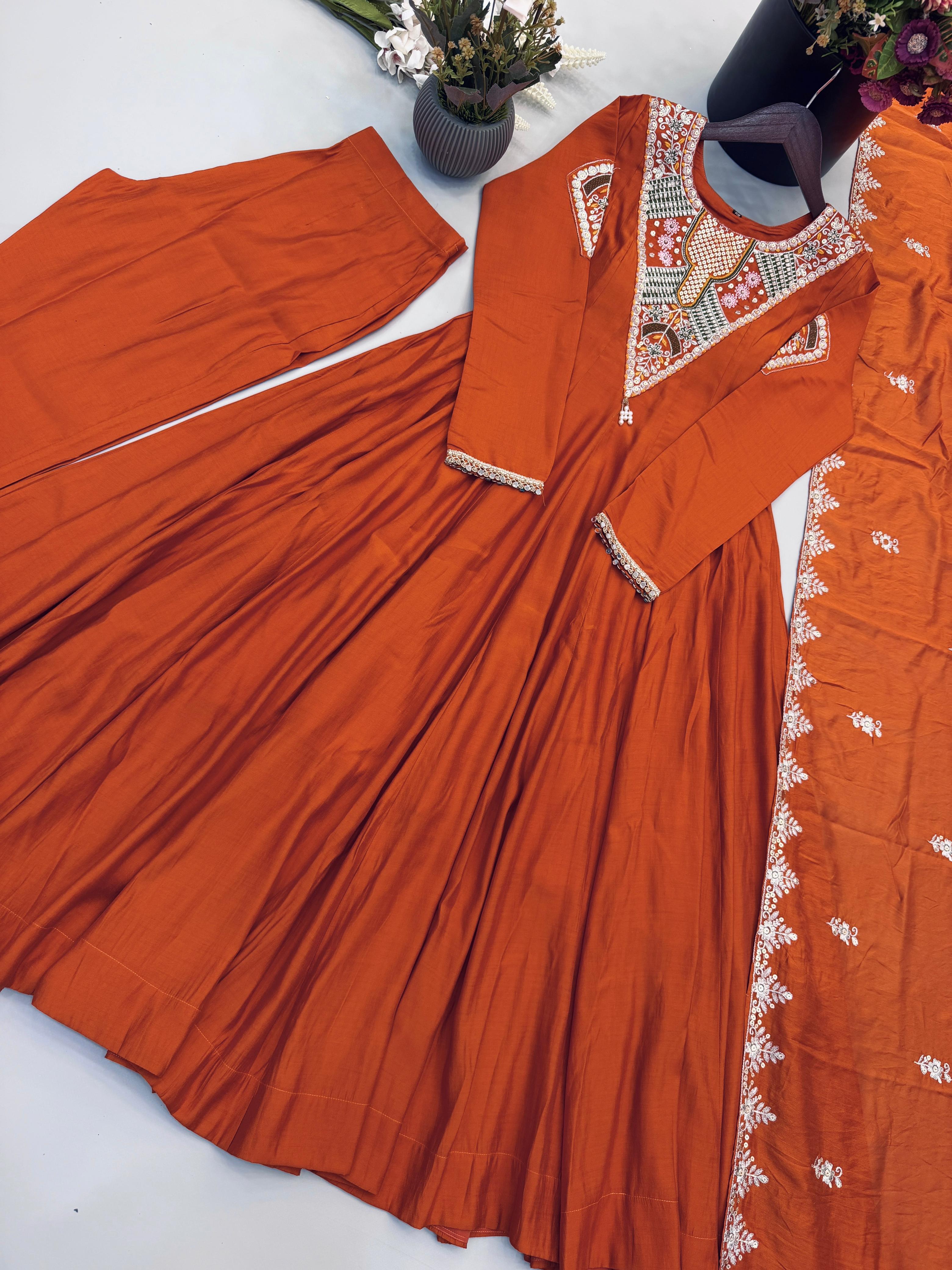 Gulnaar Sequence Embroidered Anarkali Set